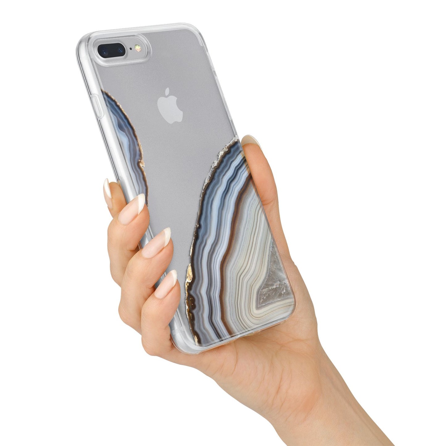 Agate Blue Grey iPhone 7 Plus Bumper Case on Silver iPhone Alternative Image