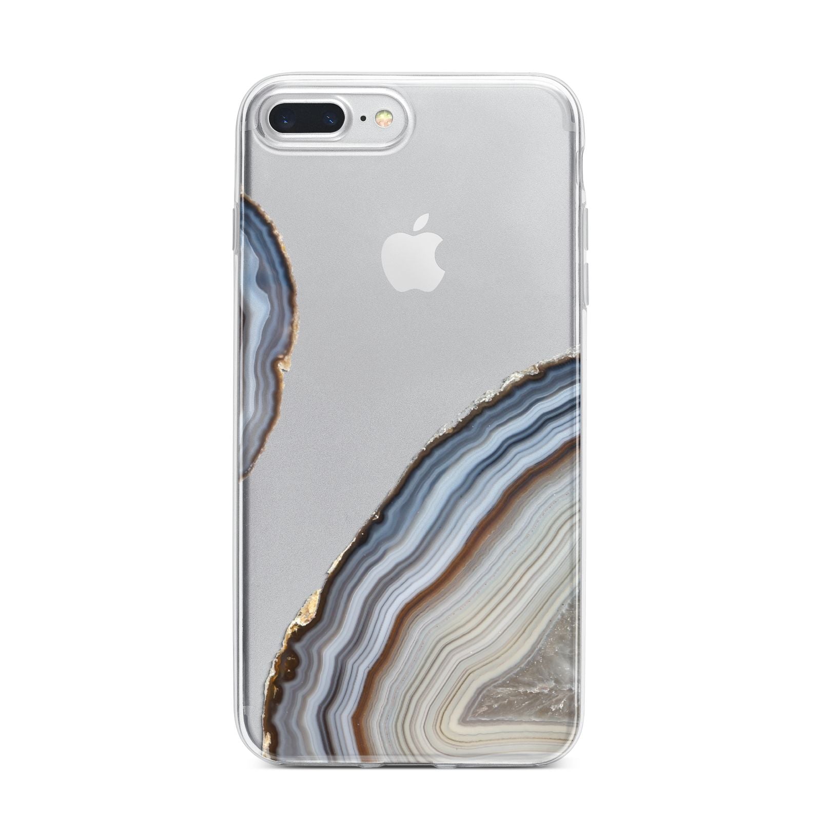 Agate Blue Grey iPhone 7 Plus Bumper Case on Silver iPhone