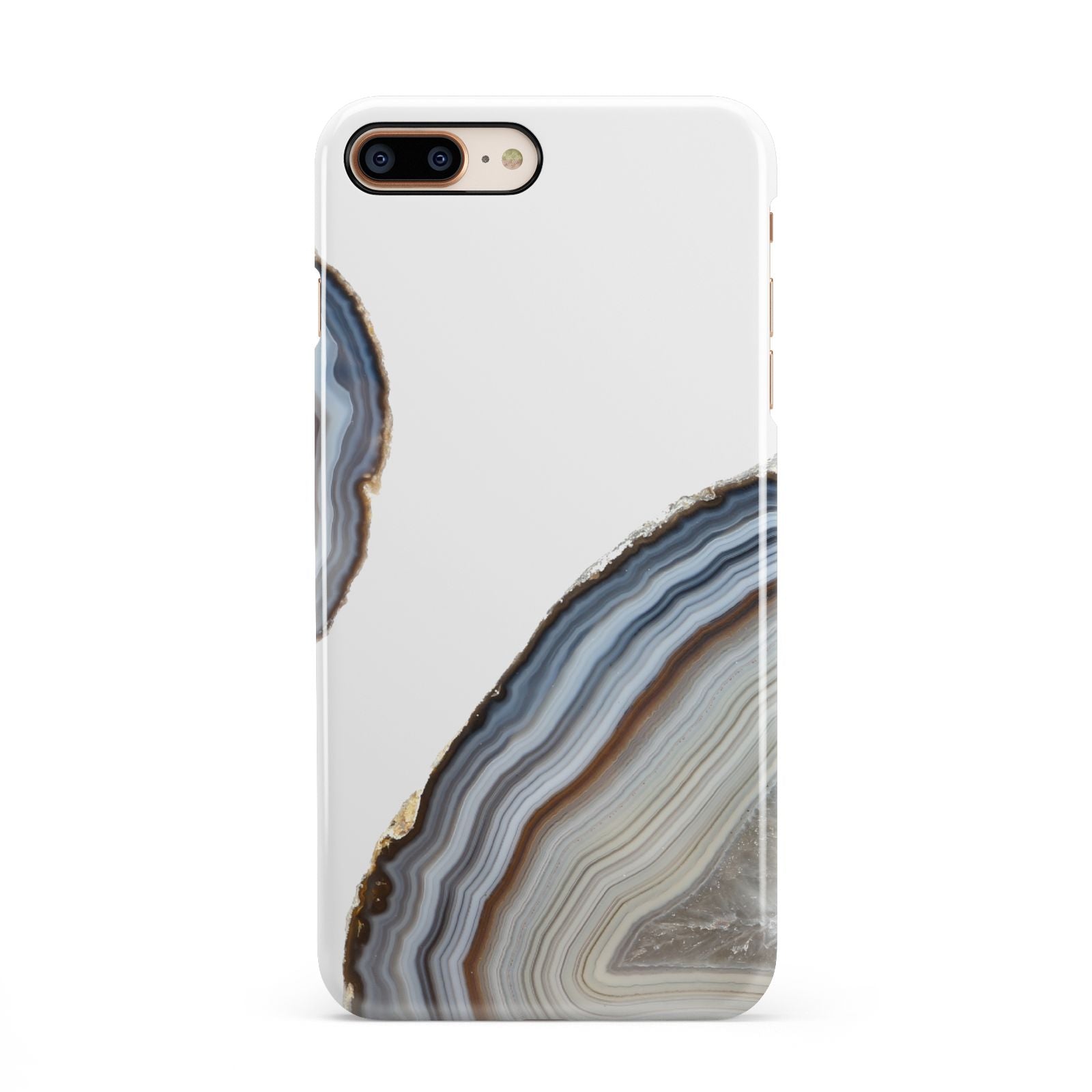 Agate Blue Grey iPhone 8 Plus 3D Snap Case on Gold Phone