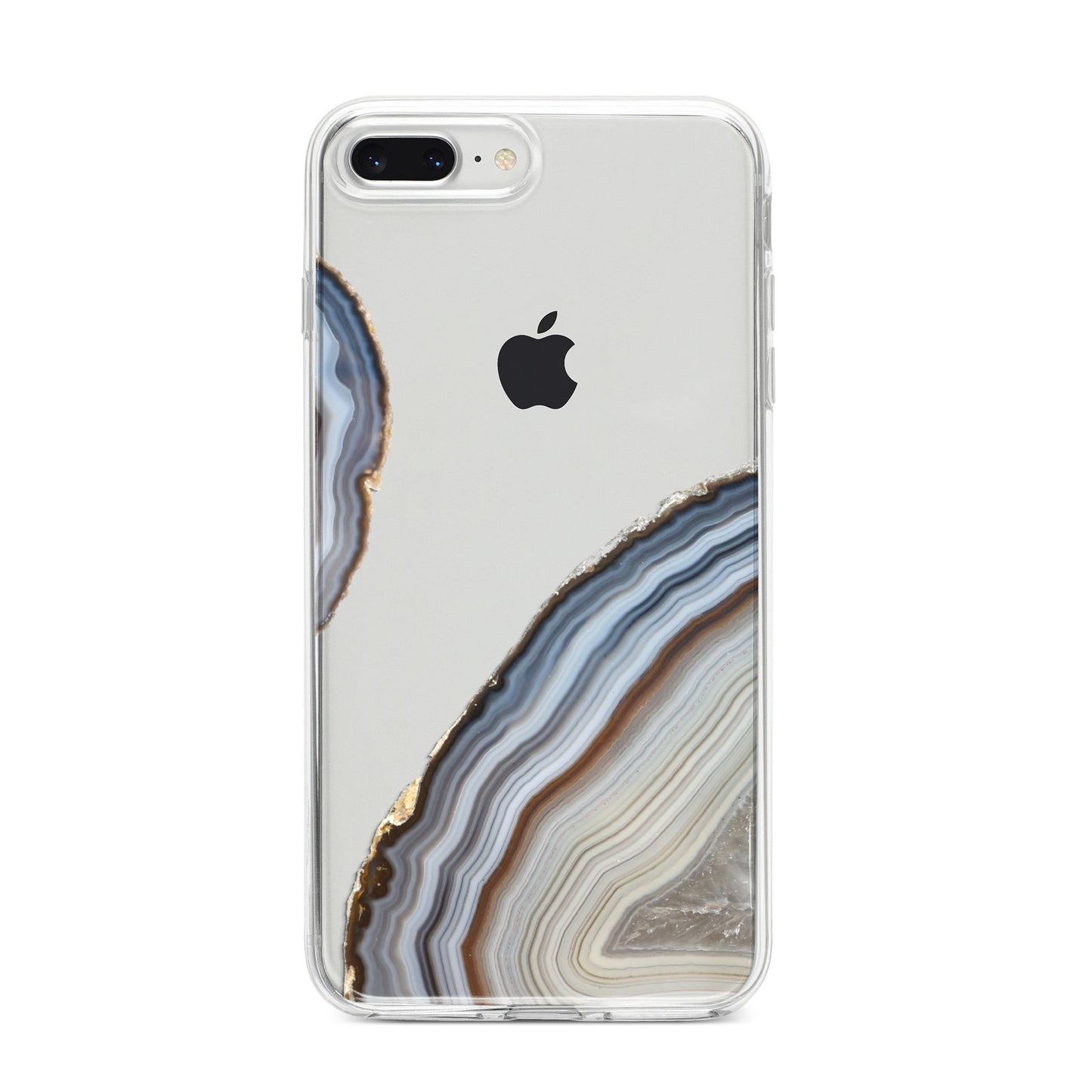 Agate Blue Grey iPhone 8 Plus Bumper Case on Silver iPhone