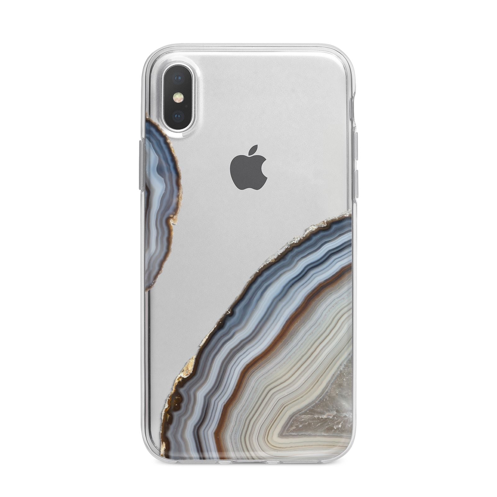 Agate Blue Grey iPhone X Bumper Case on Silver iPhone Alternative Image 1