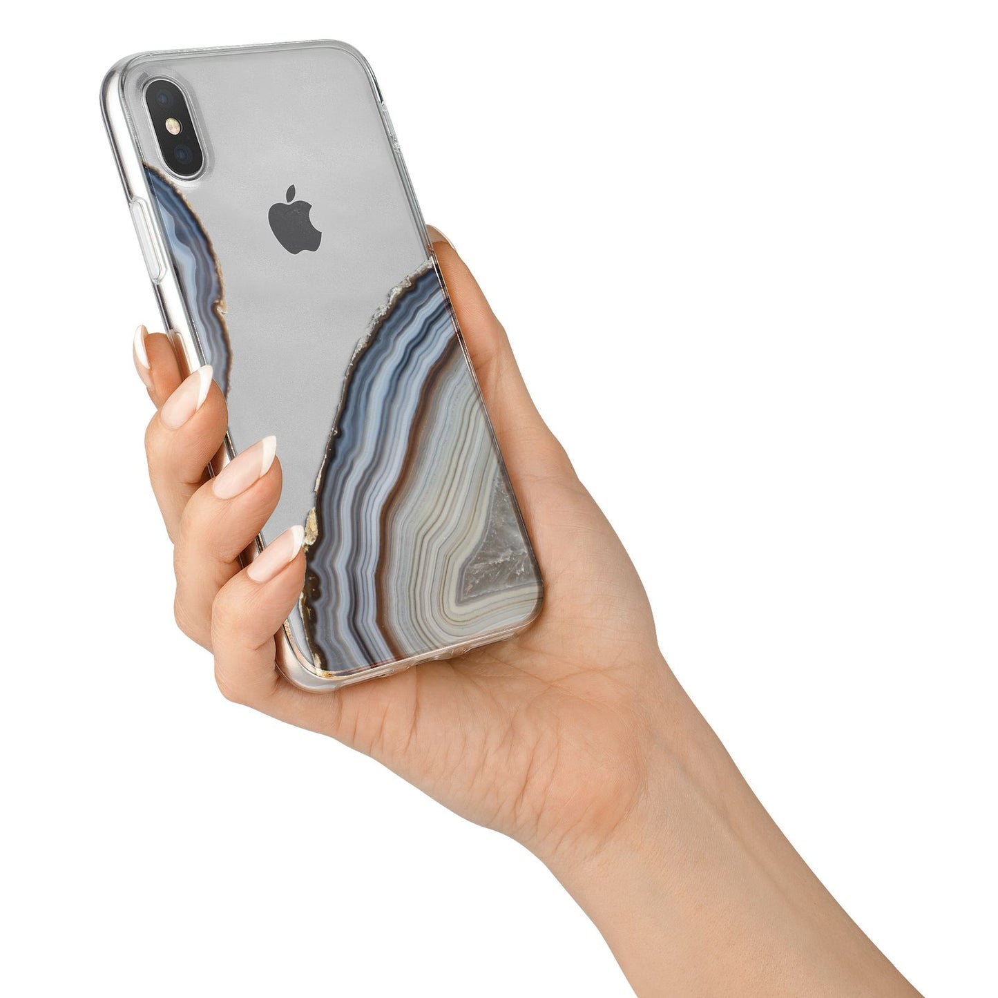 Agate Blue Grey iPhone X Bumper Case on Silver iPhone Alternative Image 2