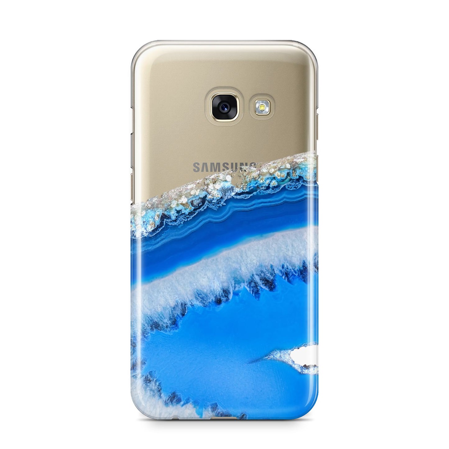 Agate Blue Samsung Galaxy A3 2017 Case on gold phone