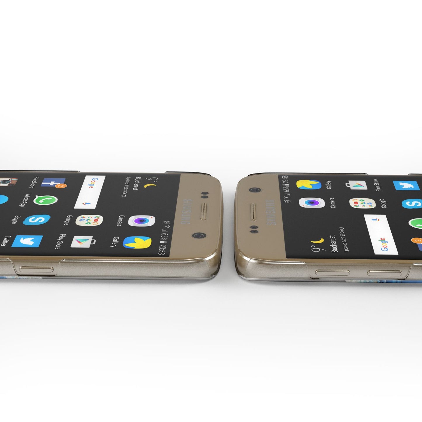 Agate Blue Samsung Galaxy Case Ports Cutout