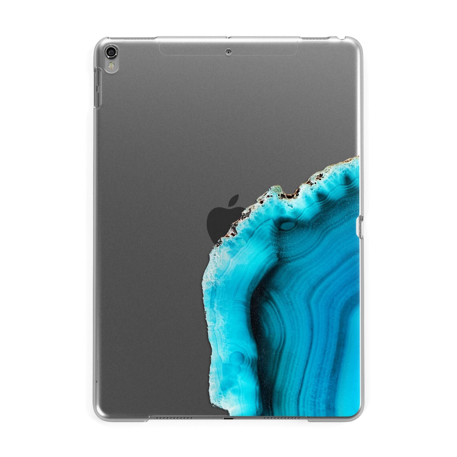 Agate Blue Turquoise Apple iPad Grey Case