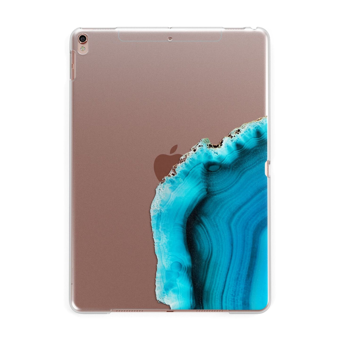 Agate Blue Turquoise Apple iPad Rose Gold Case