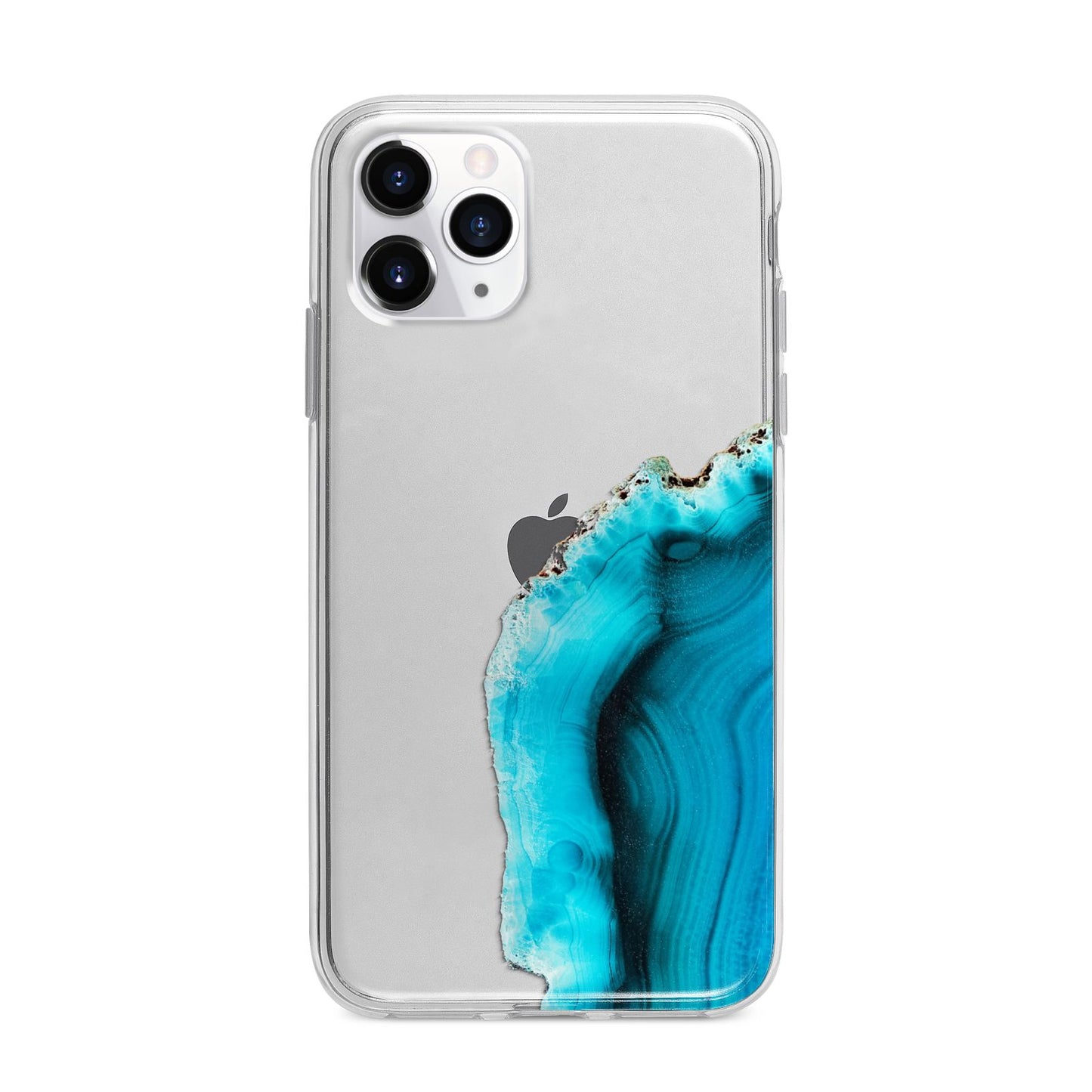 Agate Blue Turquoise Apple iPhone 11 Pro Max in Silver with Bumper Case