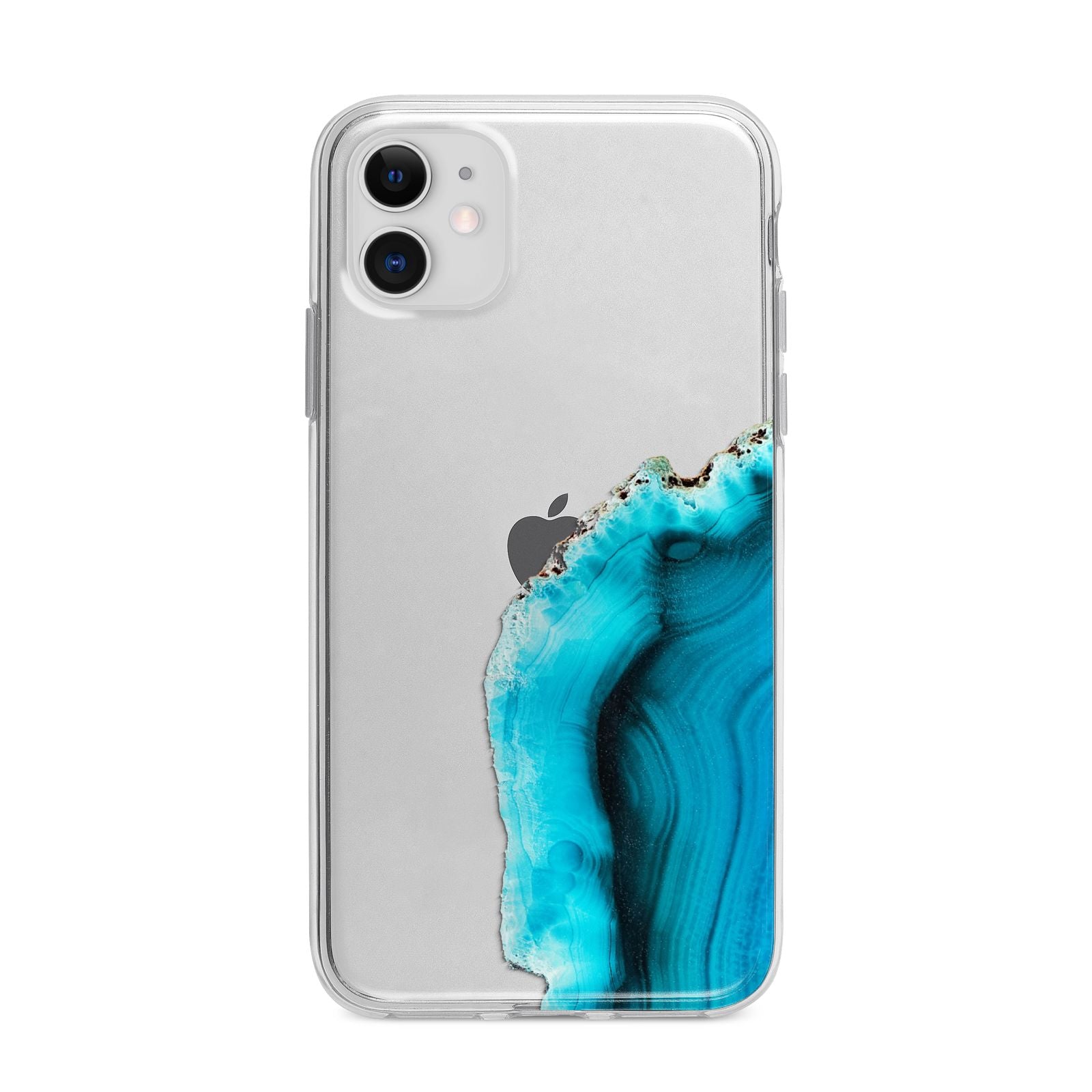 Agate Blue Turquoise Apple iPhone 11 in White with Bumper Case