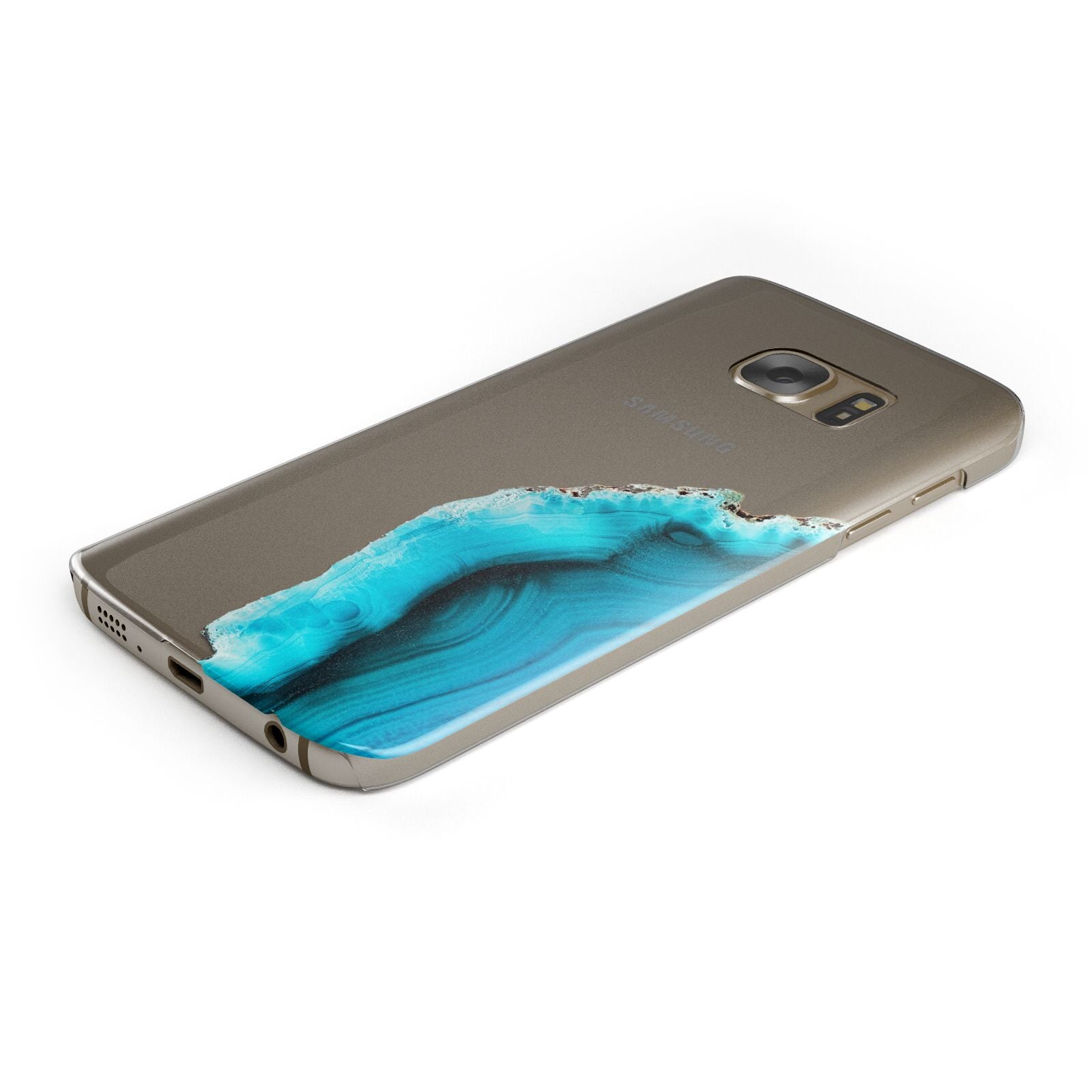 Agate Blue Turquoise Protective Samsung Galaxy Case Angled Image