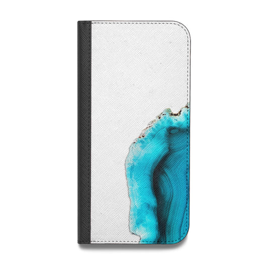 Agate Blue Turquoise Vegan Leather Flip Samsung Case