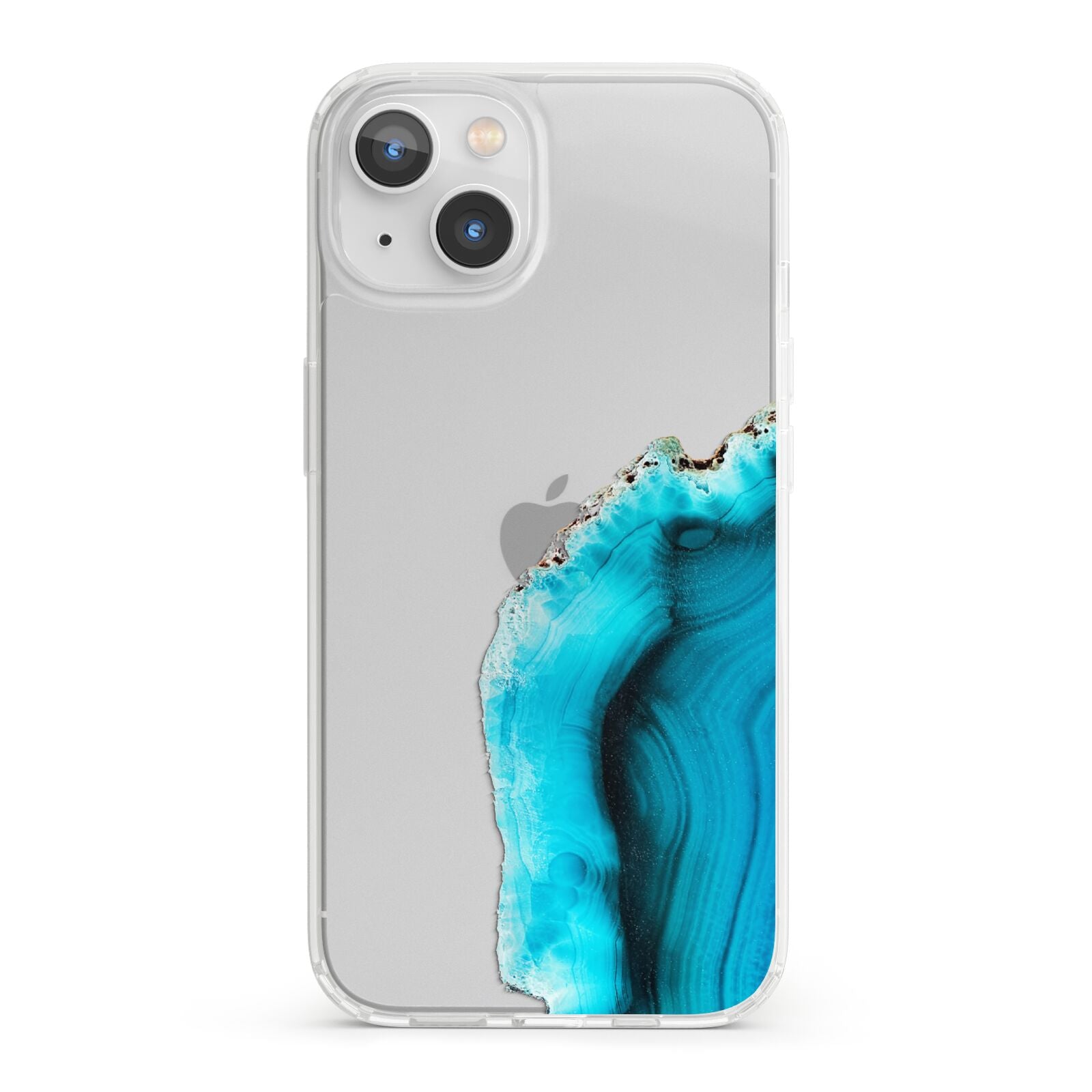 Agate Blue Turquoise iPhone 13 Clear Bumper Case