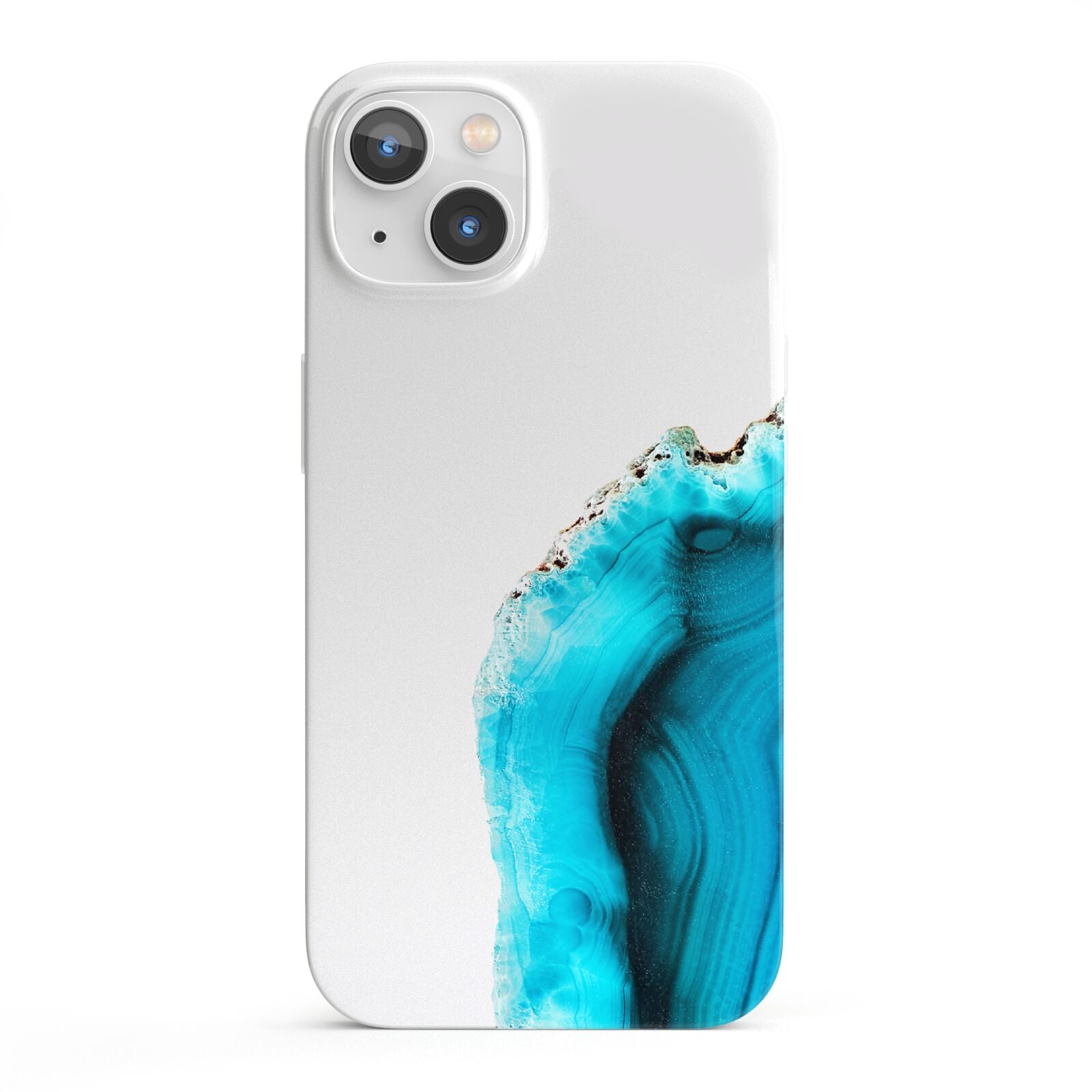 Agate Blue Turquoise iPhone 13 Full Wrap 3D Snap Case