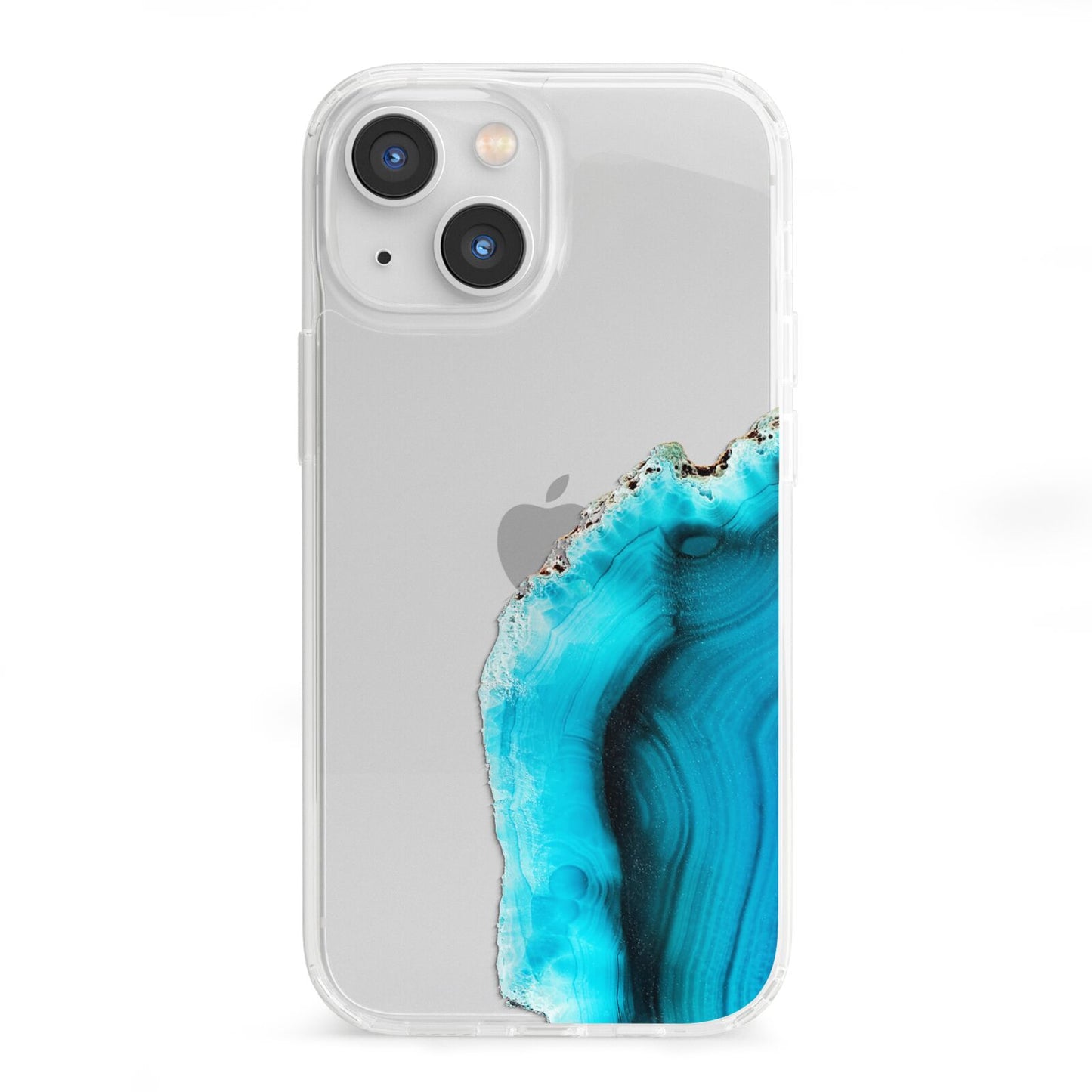 Agate Blue Turquoise iPhone 13 Mini Clear Bumper Case