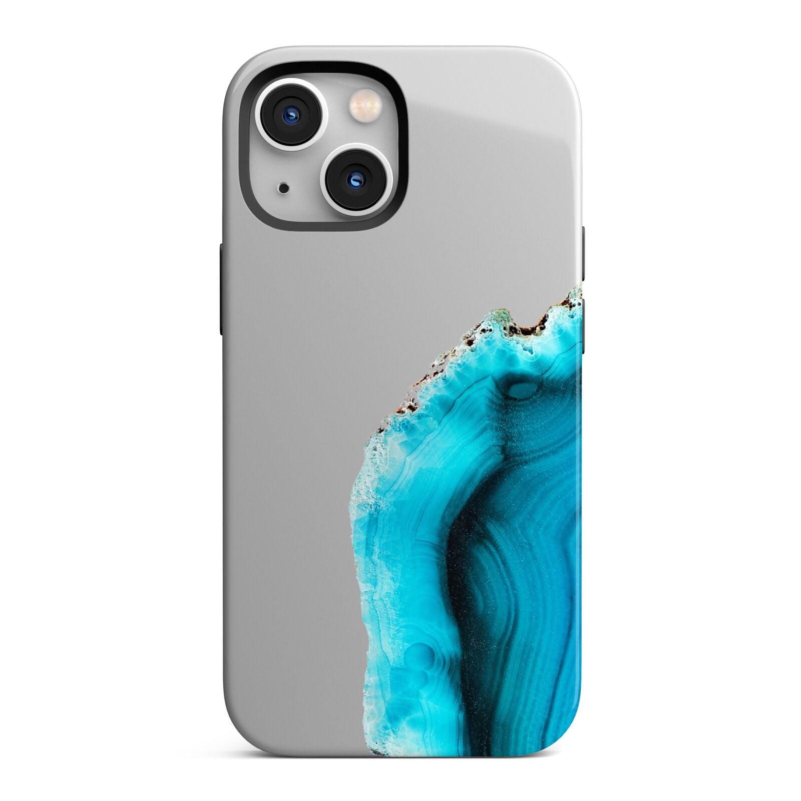 Agate Blue Turquoise iPhone 13 Mini Full Wrap 3D Tough Case