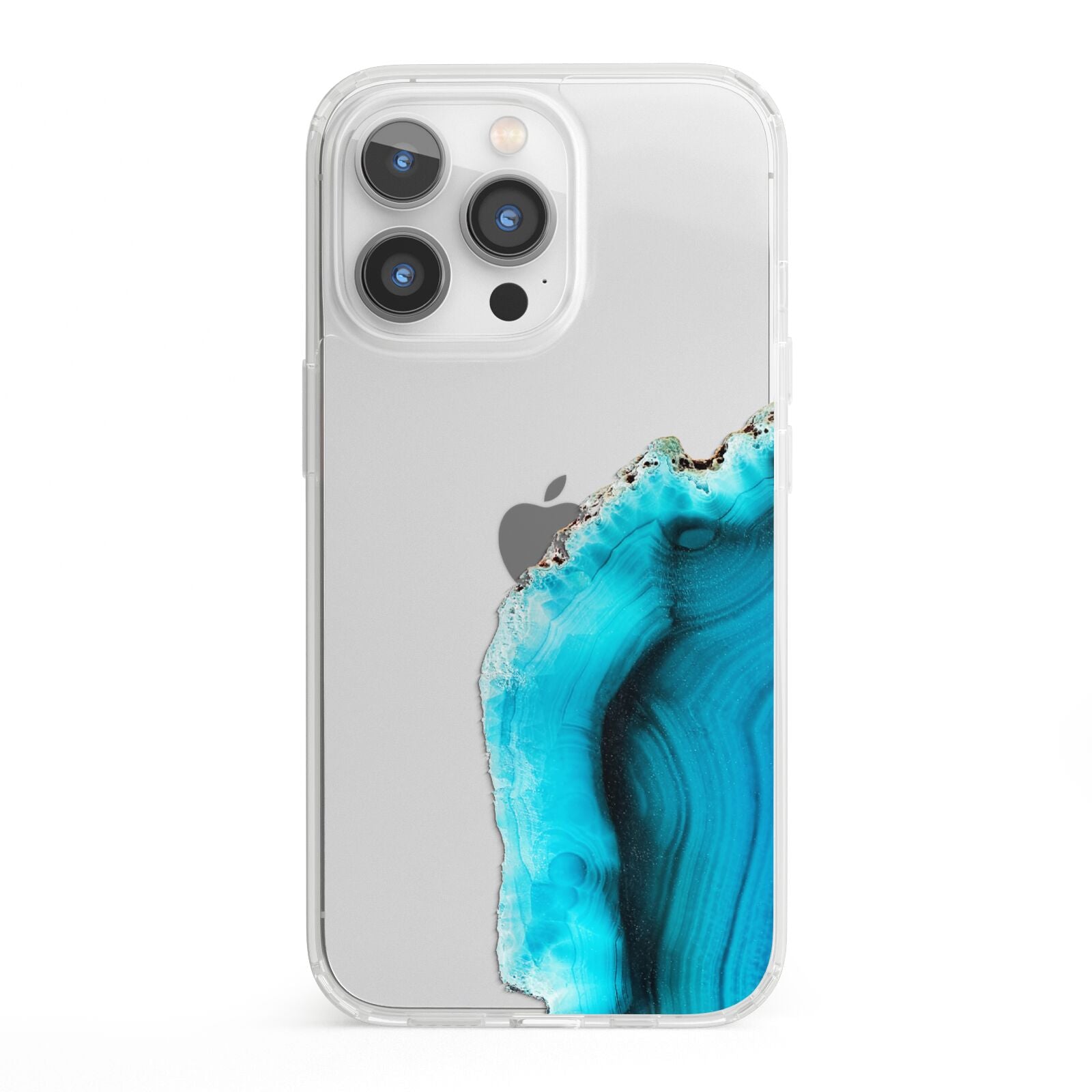 Agate Blue Turquoise iPhone 13 Pro Clear Bumper Case