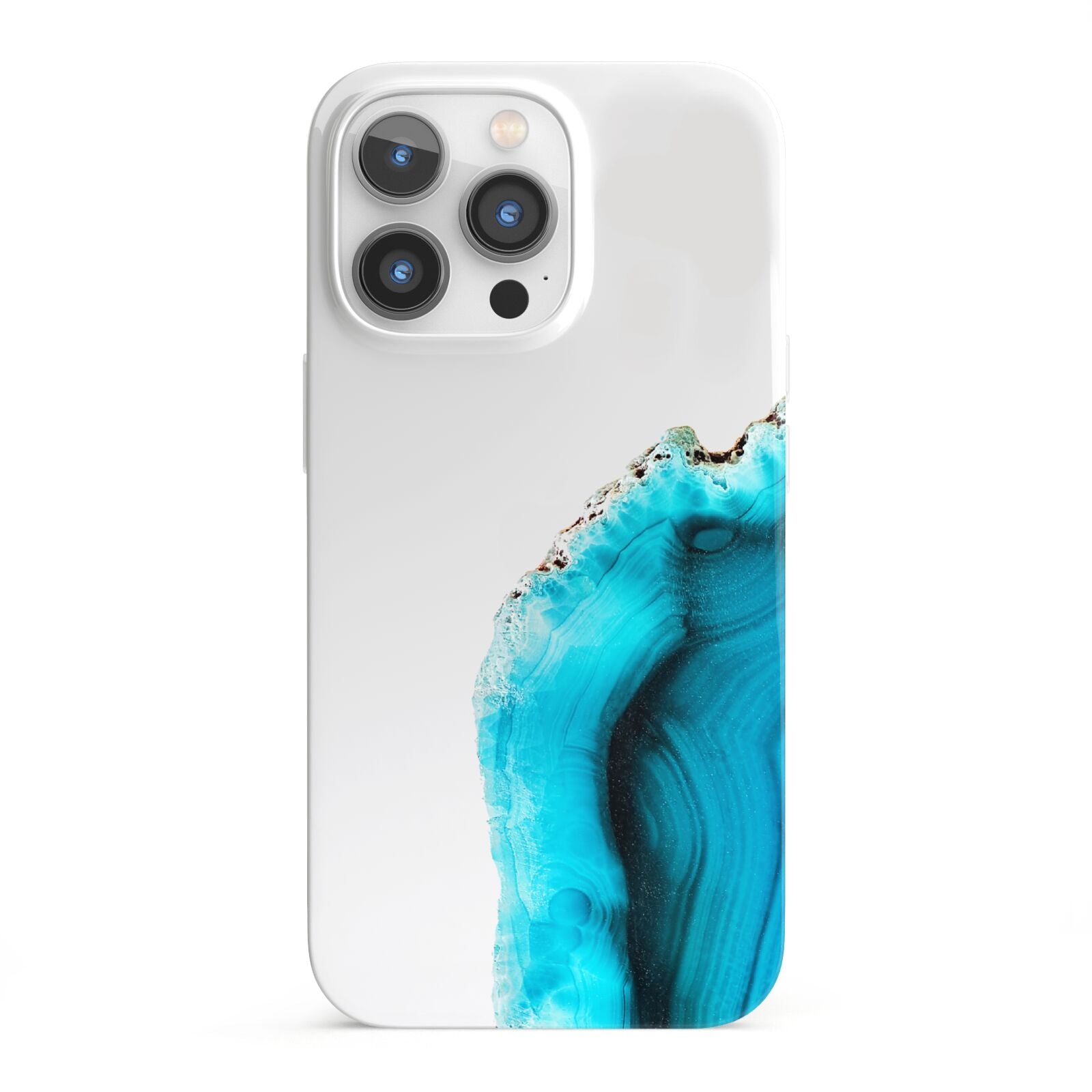 Agate Blue Turquoise iPhone 13 Pro Full Wrap 3D Snap Case