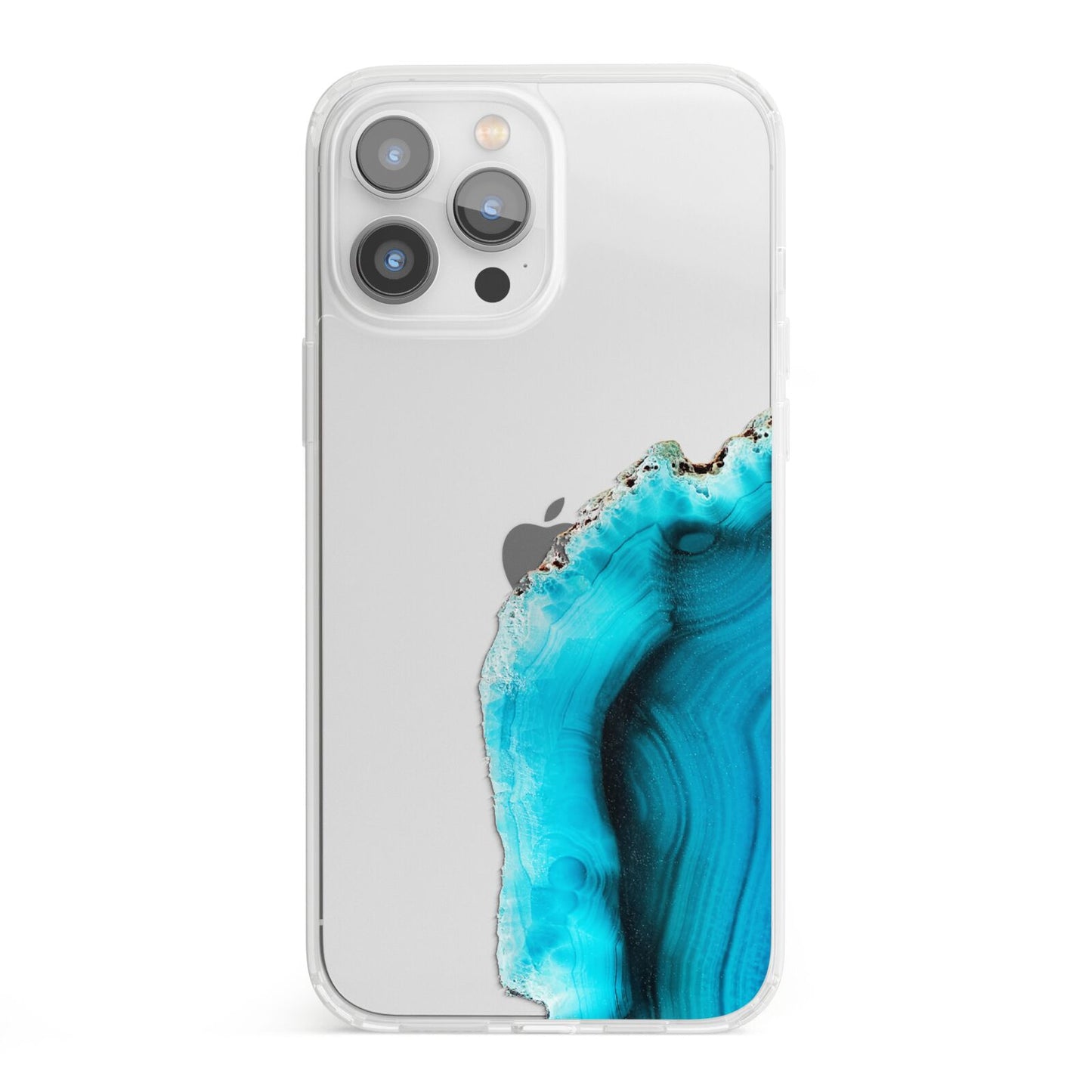 Agate Blue Turquoise iPhone 13 Pro Max Clear Bumper Case