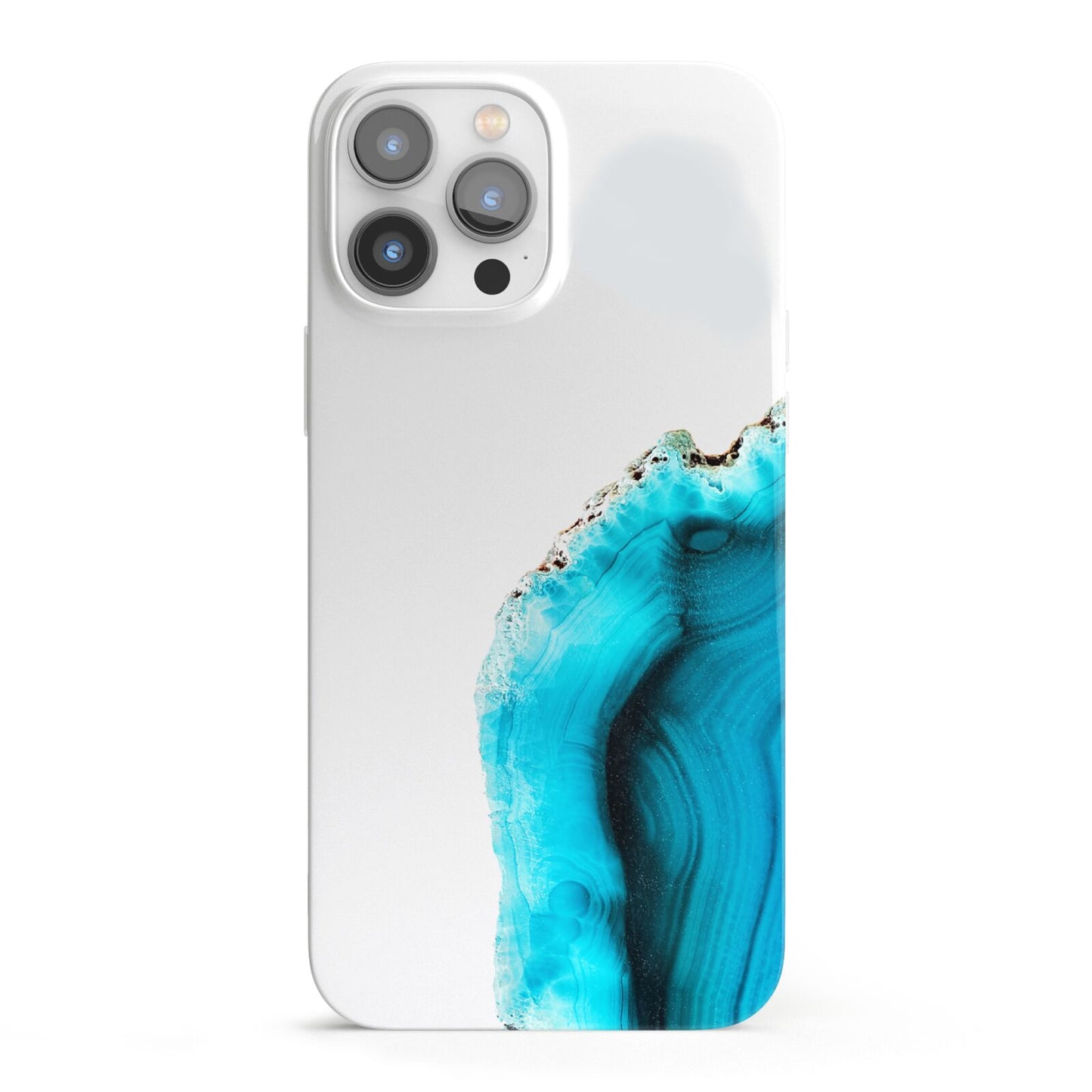 Agate Blue Turquoise iPhone 13 Pro Max Full Wrap 3D Snap Case