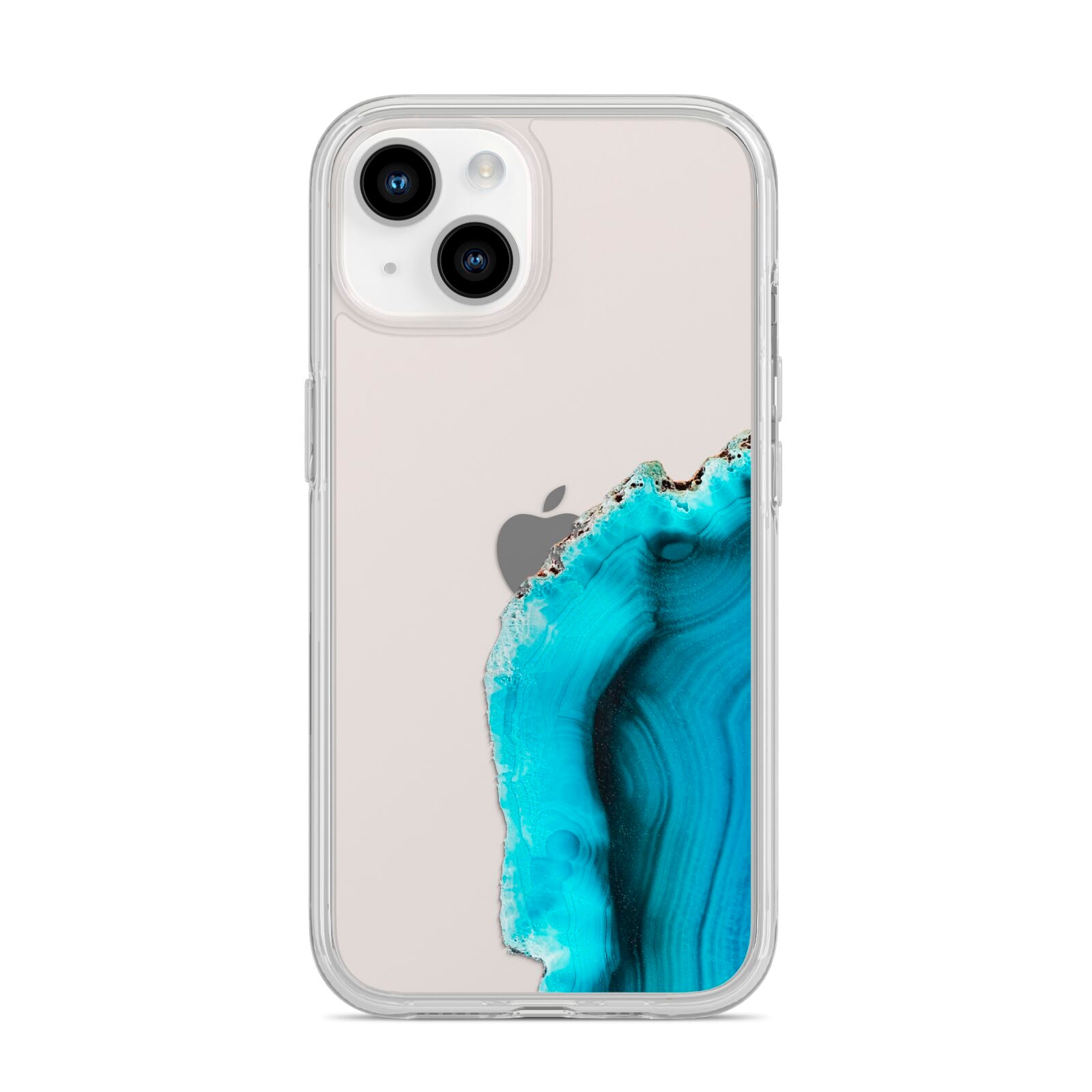 Agate Blue Turquoise iPhone 14 Clear Tough Case Starlight