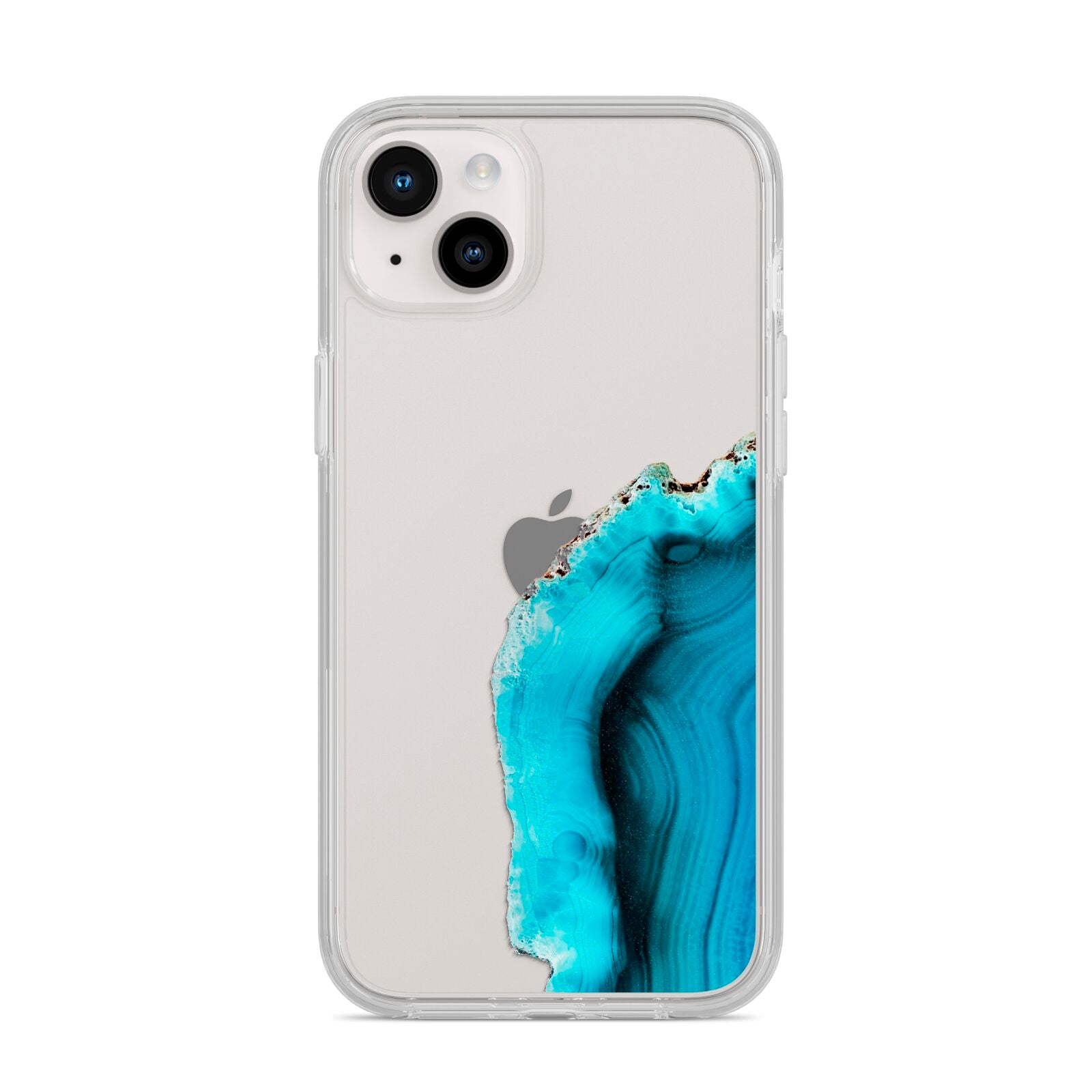 Agate Blue Turquoise iPhone 14 Plus Clear Tough Case Starlight