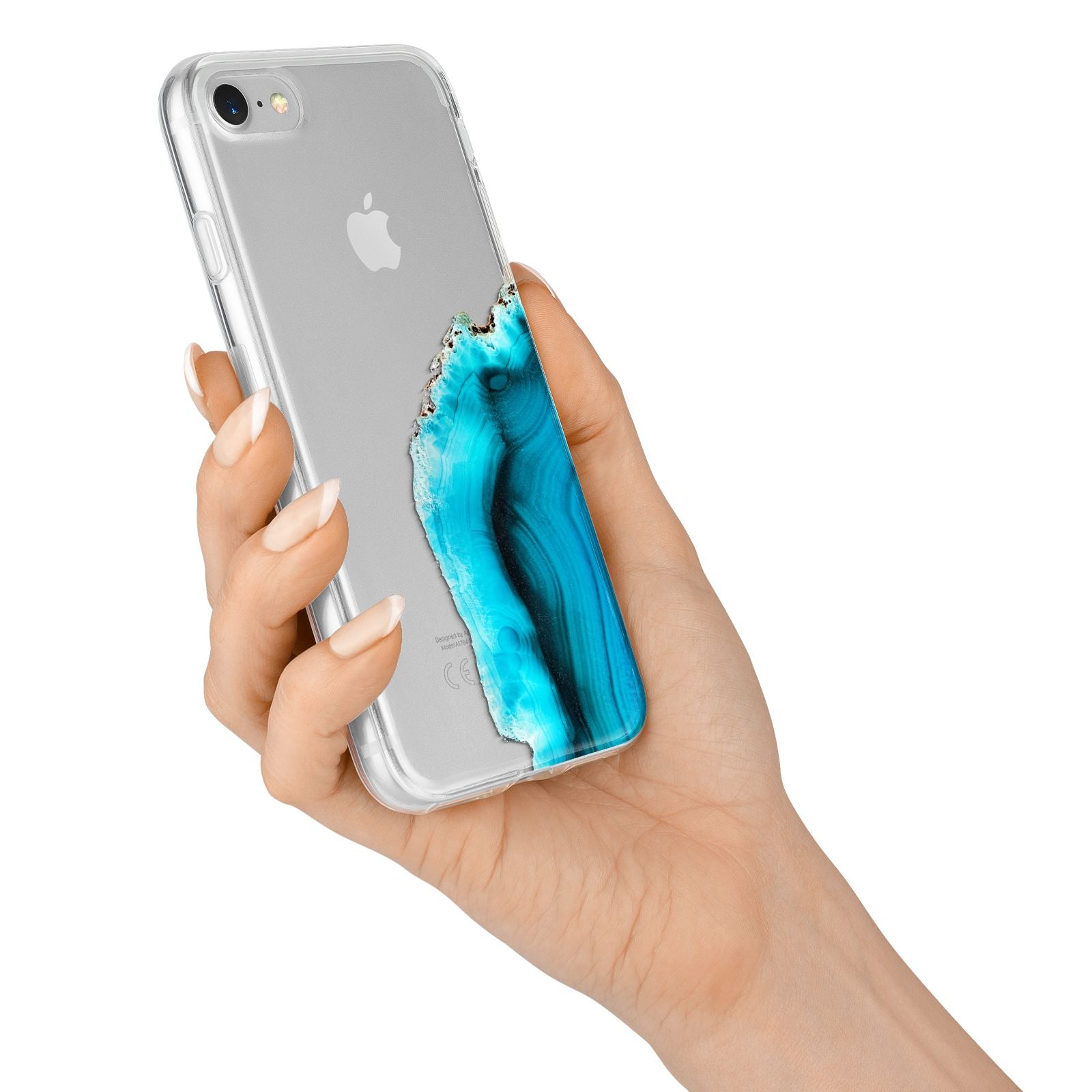 Agate Blue Turquoise iPhone 7 Bumper Case on Silver iPhone Alternative Image