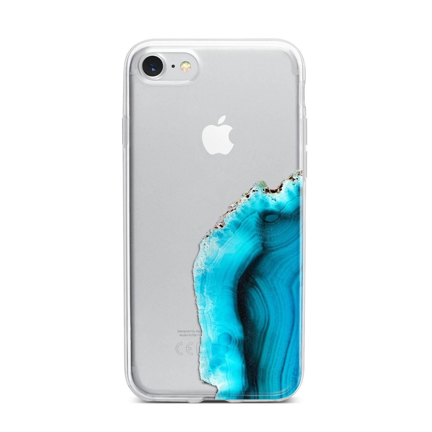 Agate Blue Turquoise iPhone 7 Bumper Case on Silver iPhone