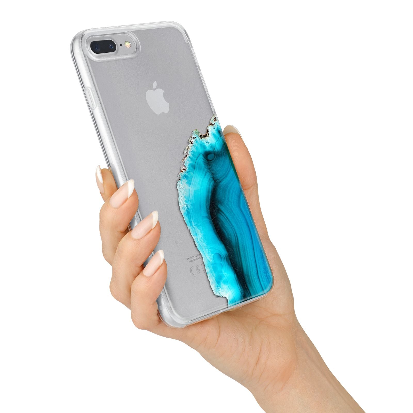 Agate Blue Turquoise iPhone 7 Plus Bumper Case on Silver iPhone Alternative Image