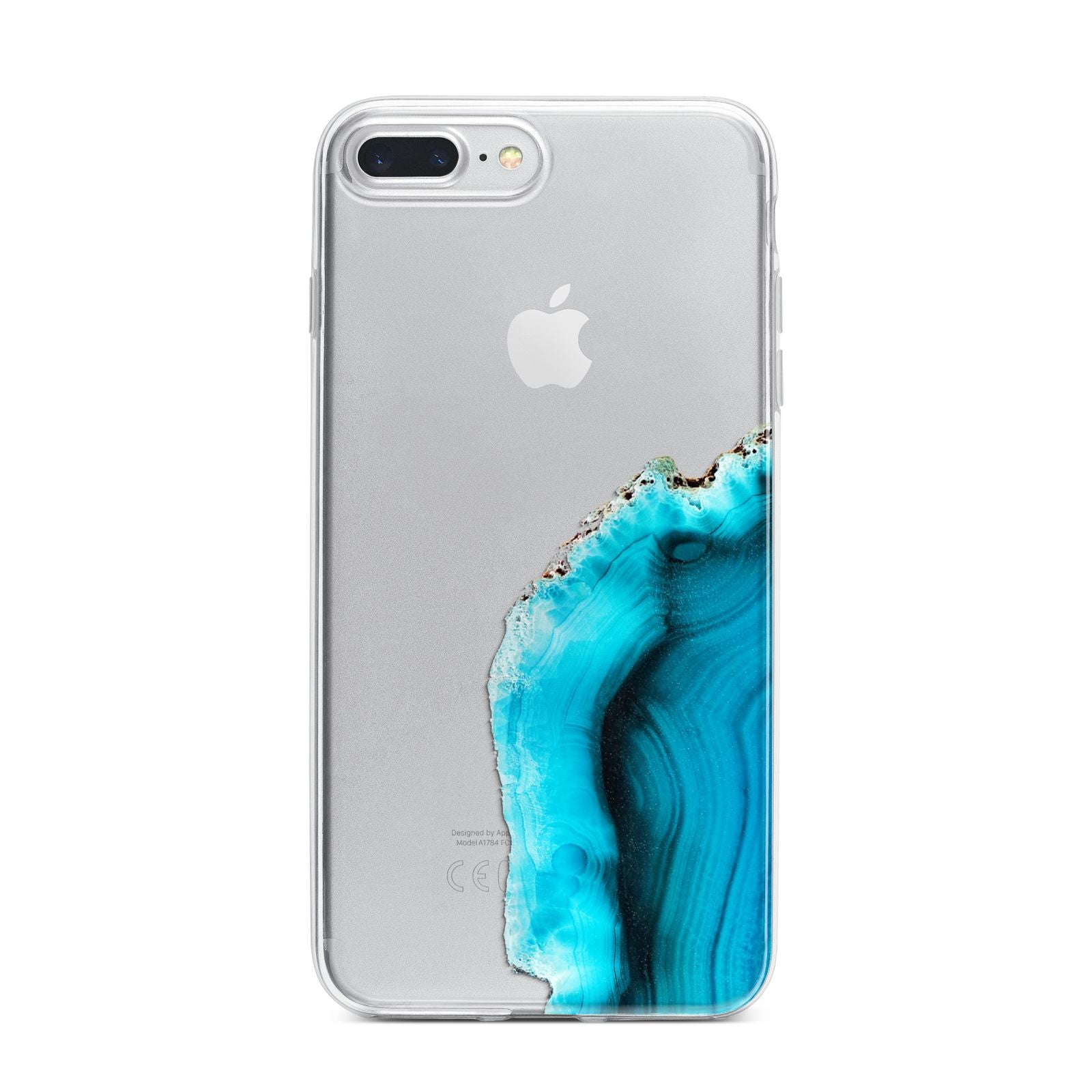 Agate Blue Turquoise iPhone 7 Plus Bumper Case on Silver iPhone