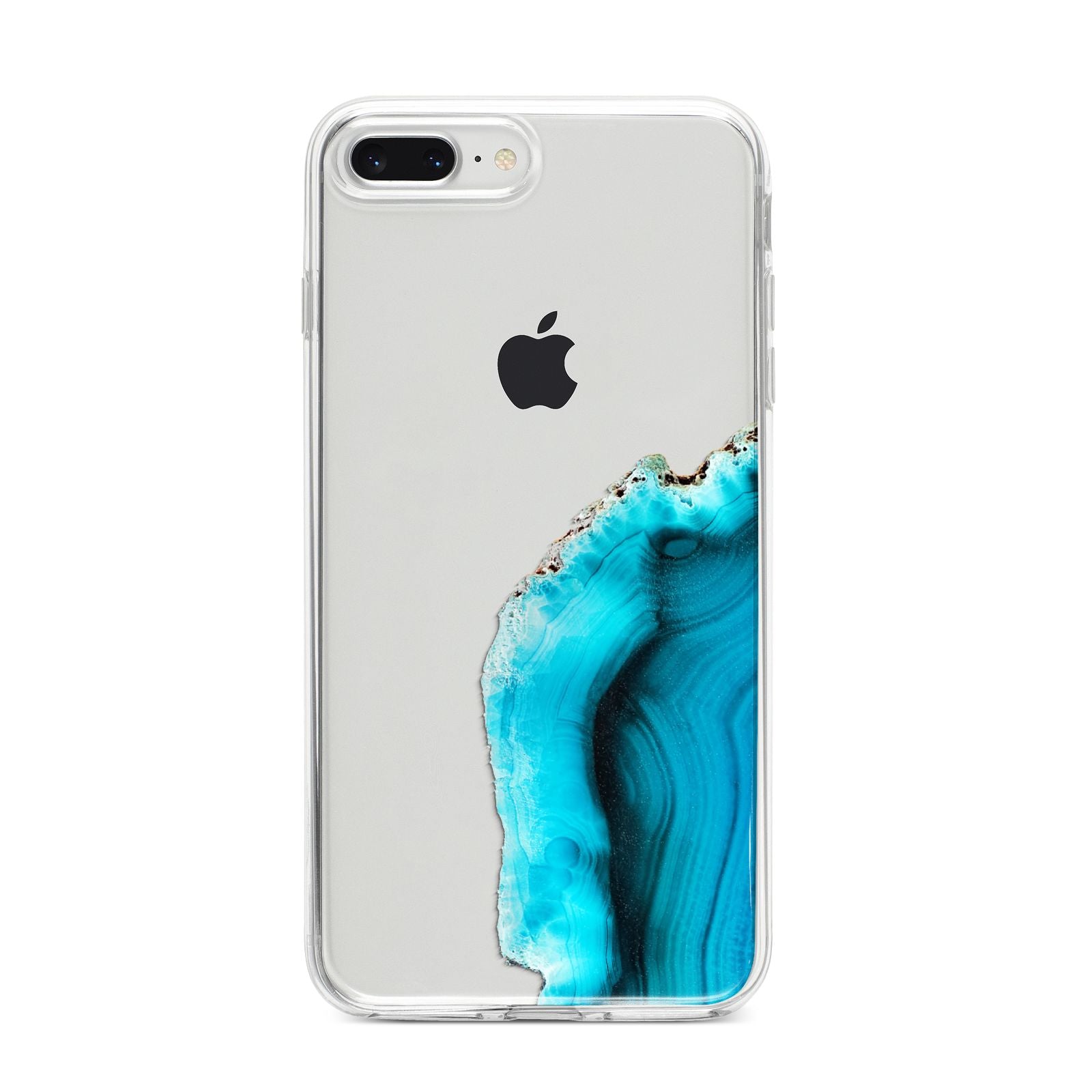 Agate Blue Turquoise iPhone 8 Plus Bumper Case on Silver iPhone