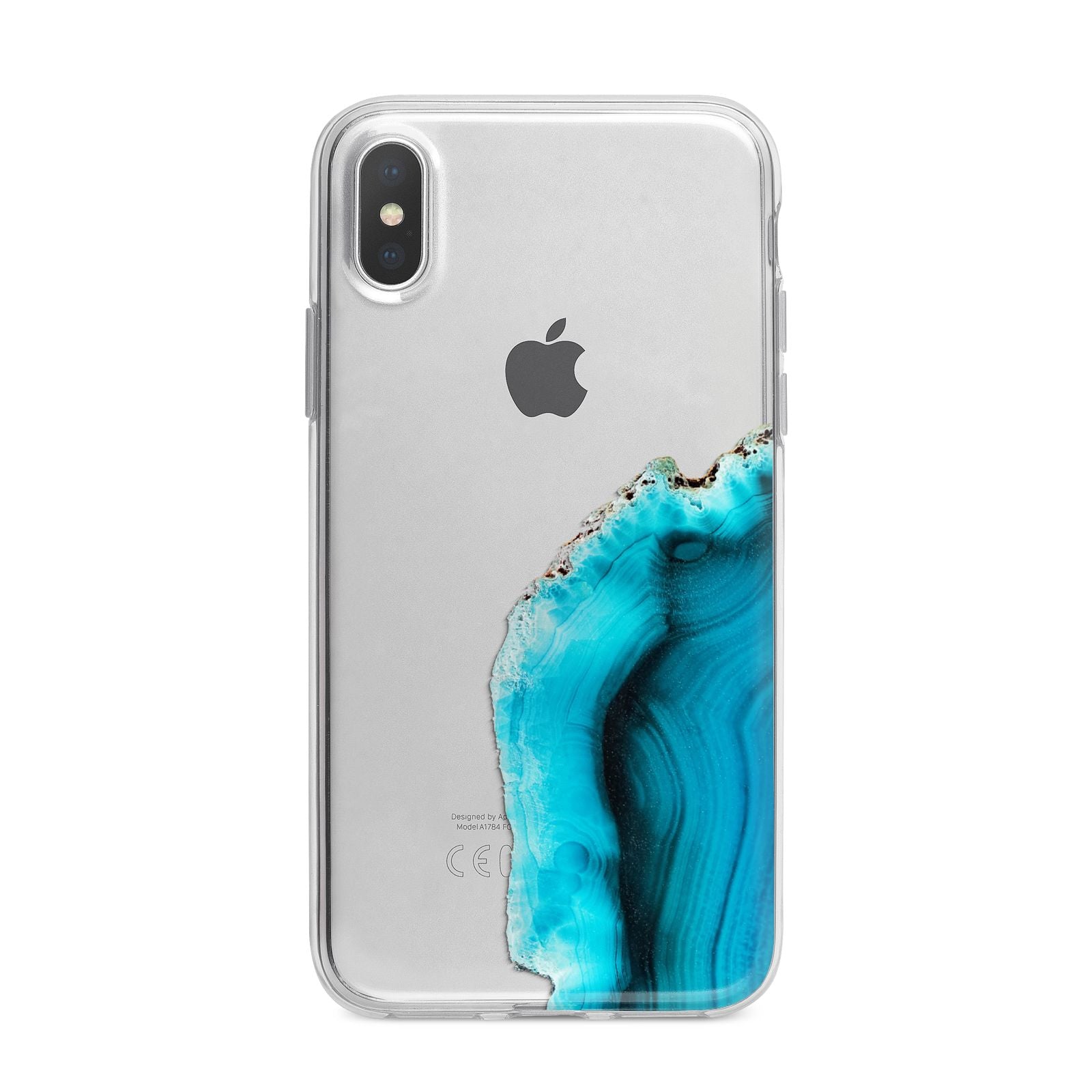 Agate Blue Turquoise iPhone X Bumper Case on Silver iPhone Alternative Image 1