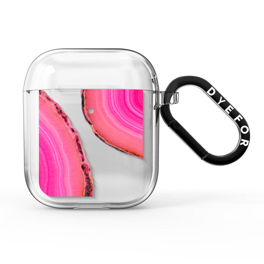 Agate Bright Pink AirPods Clear Case