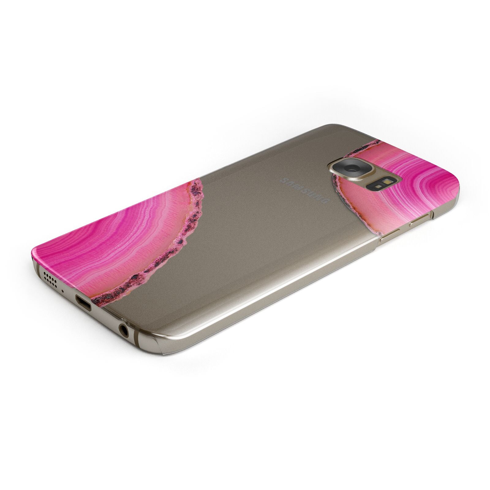 Agate Bright Pink Protective Samsung Galaxy Case Angled Image