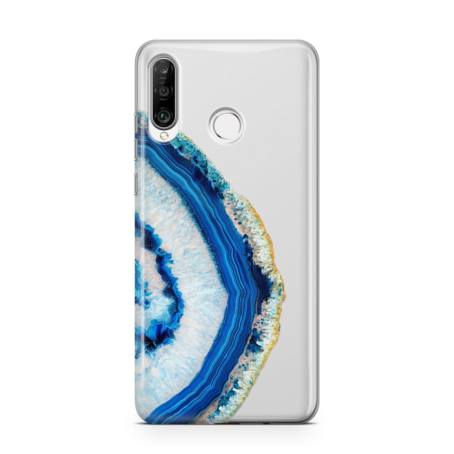 Agate Dark Blue and Turquoise Huawei P30 Lite Phone Case