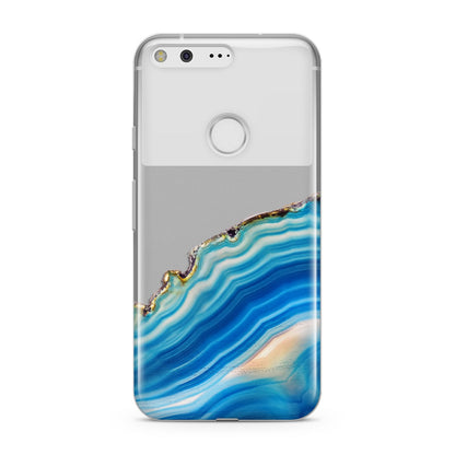 Agate Pale Blue and Bright Blue Google Pixel Case