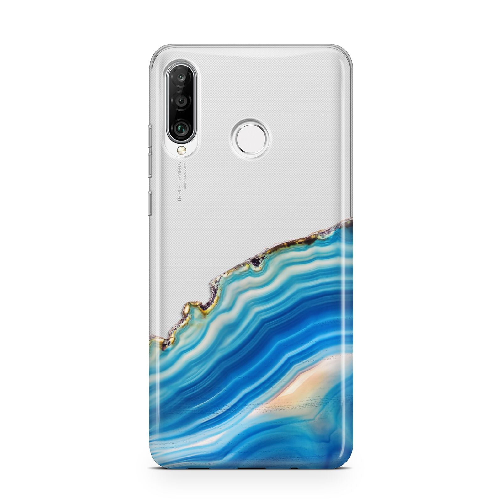 Agate Pale Blue and Bright Blue Huawei P30 Lite Phone Case