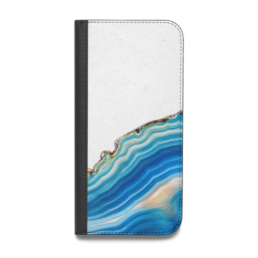 Agate Pale Blue and Bright Blue Vegan Leather Flip Samsung Case