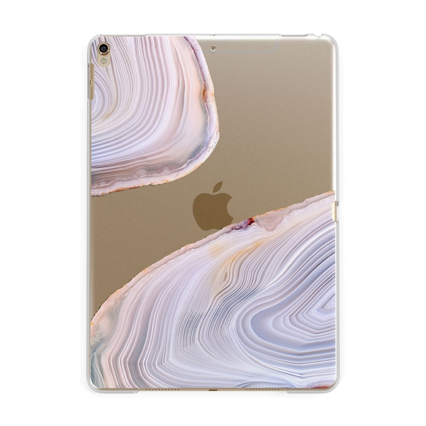 Agate Pale Pink and Blue Apple iPad Gold Case