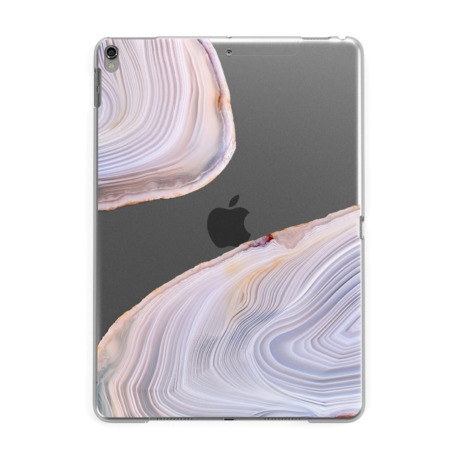 Agate Pale Pink and Blue Apple iPad Grey Case