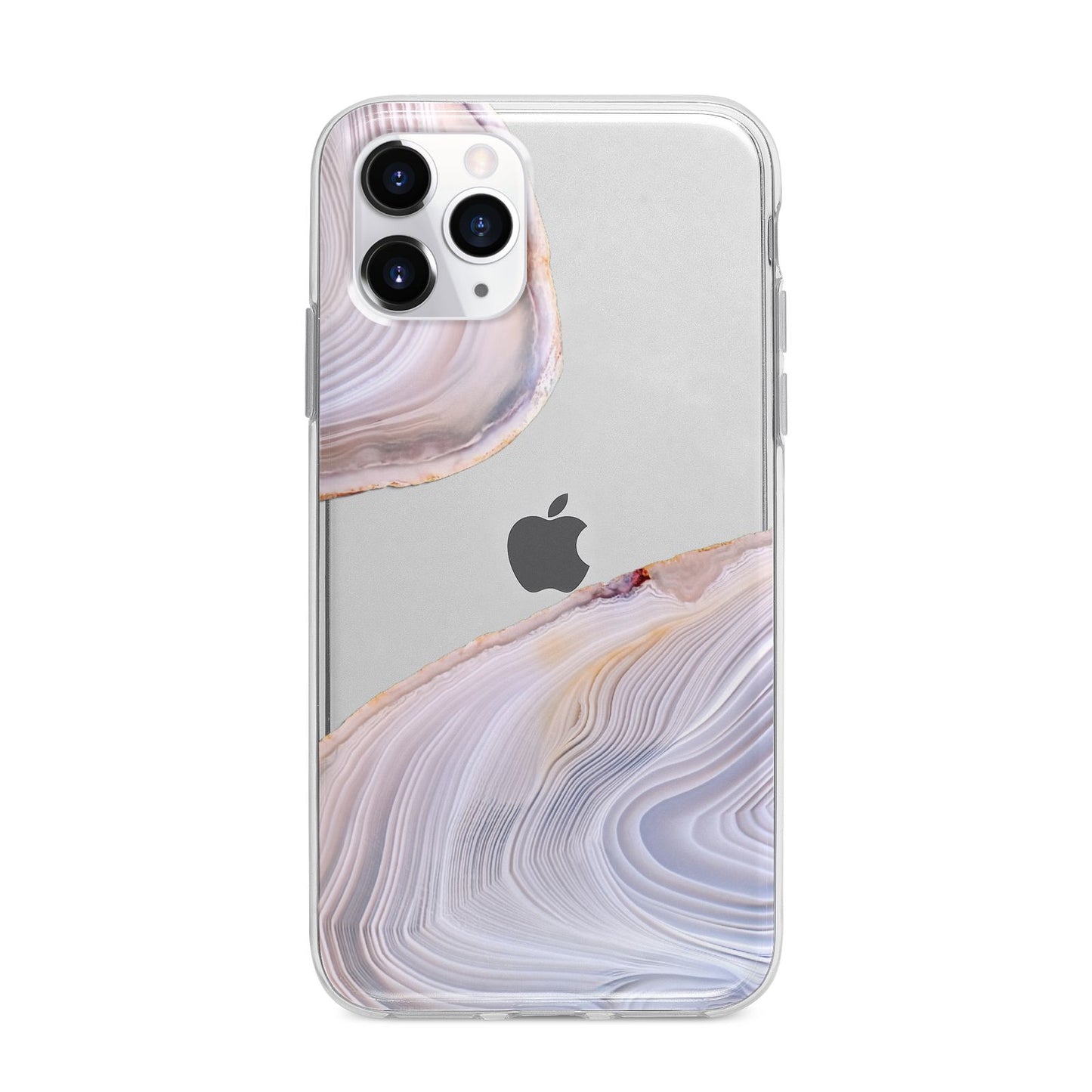 Agate Pale Pink and Blue Apple iPhone 11 Pro Max in Silver with Bumper Case