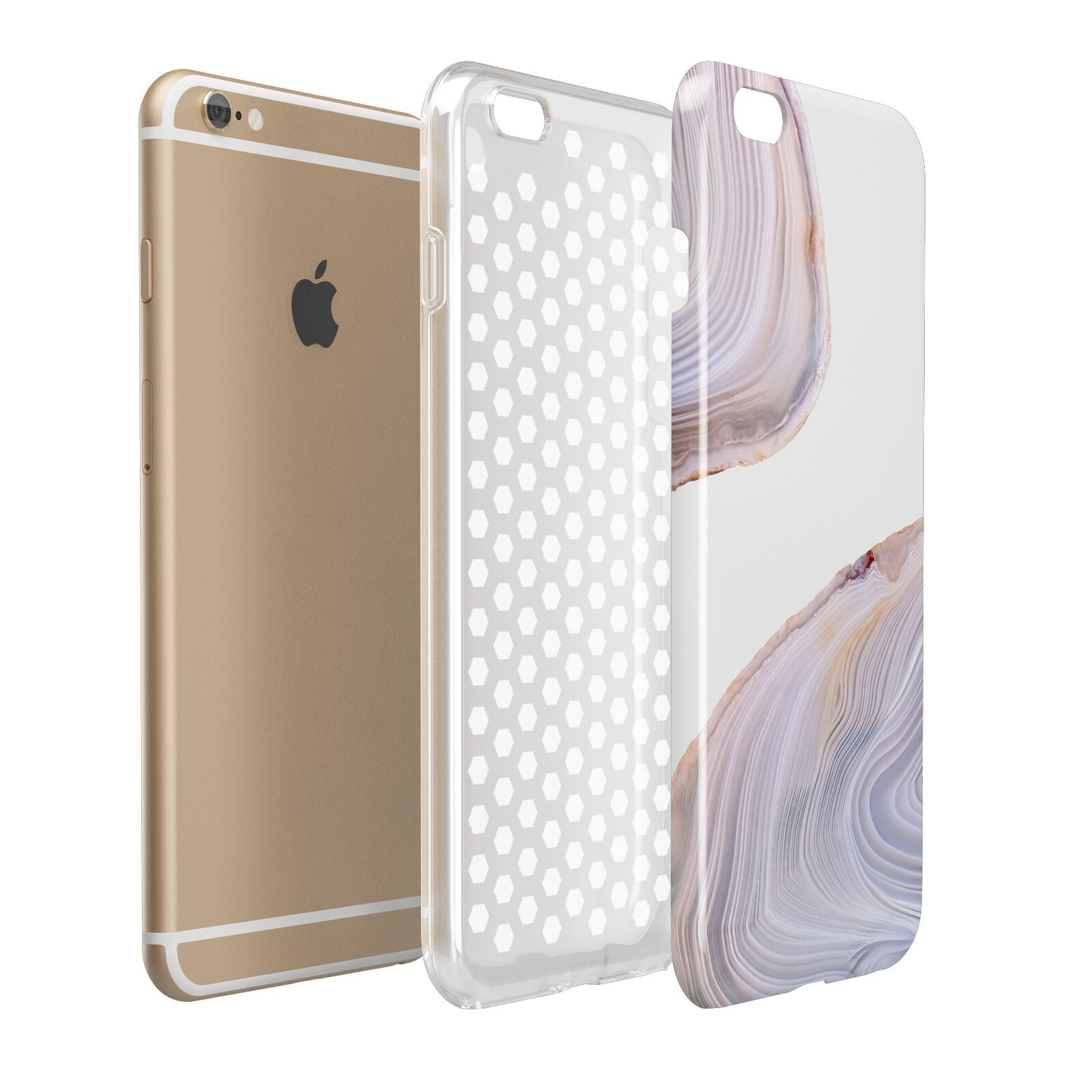 Agate Pale Pink and Blue Apple iPhone 6 Plus 3D Tough Case Expand Detail Image