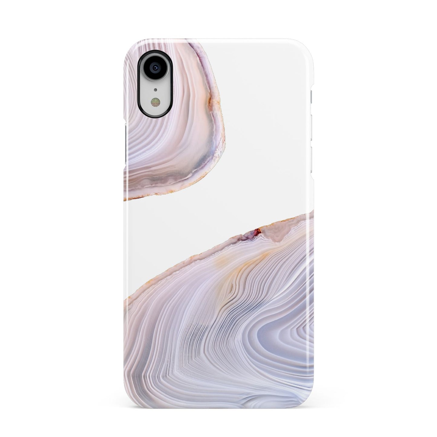 Agate Pale Pink and Blue Apple iPhone XR White 3D Snap Case