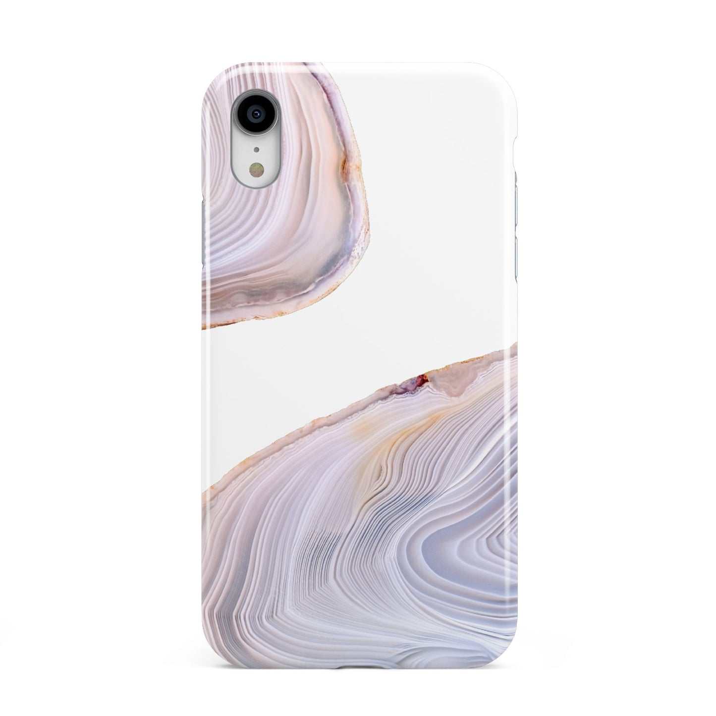 Agate Pale Pink and Blue Apple iPhone XR White 3D Tough Case