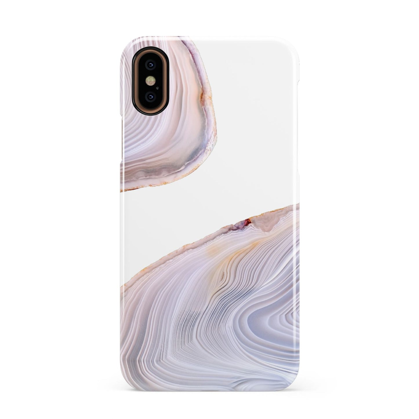 Agate Pale Pink and Blue Apple iPhone XS 3D Snap Case