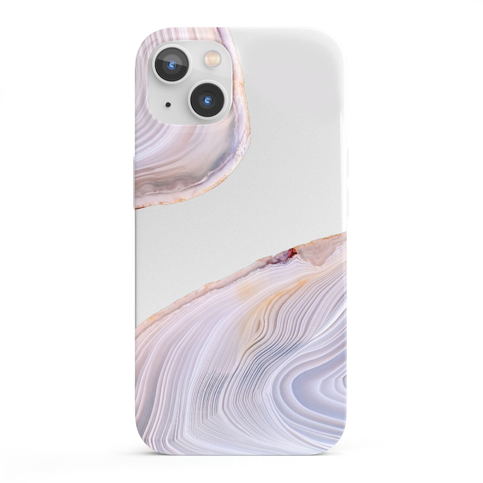 Agate Pale Pink and Blue iPhone 13 Full Wrap 3D Snap Case