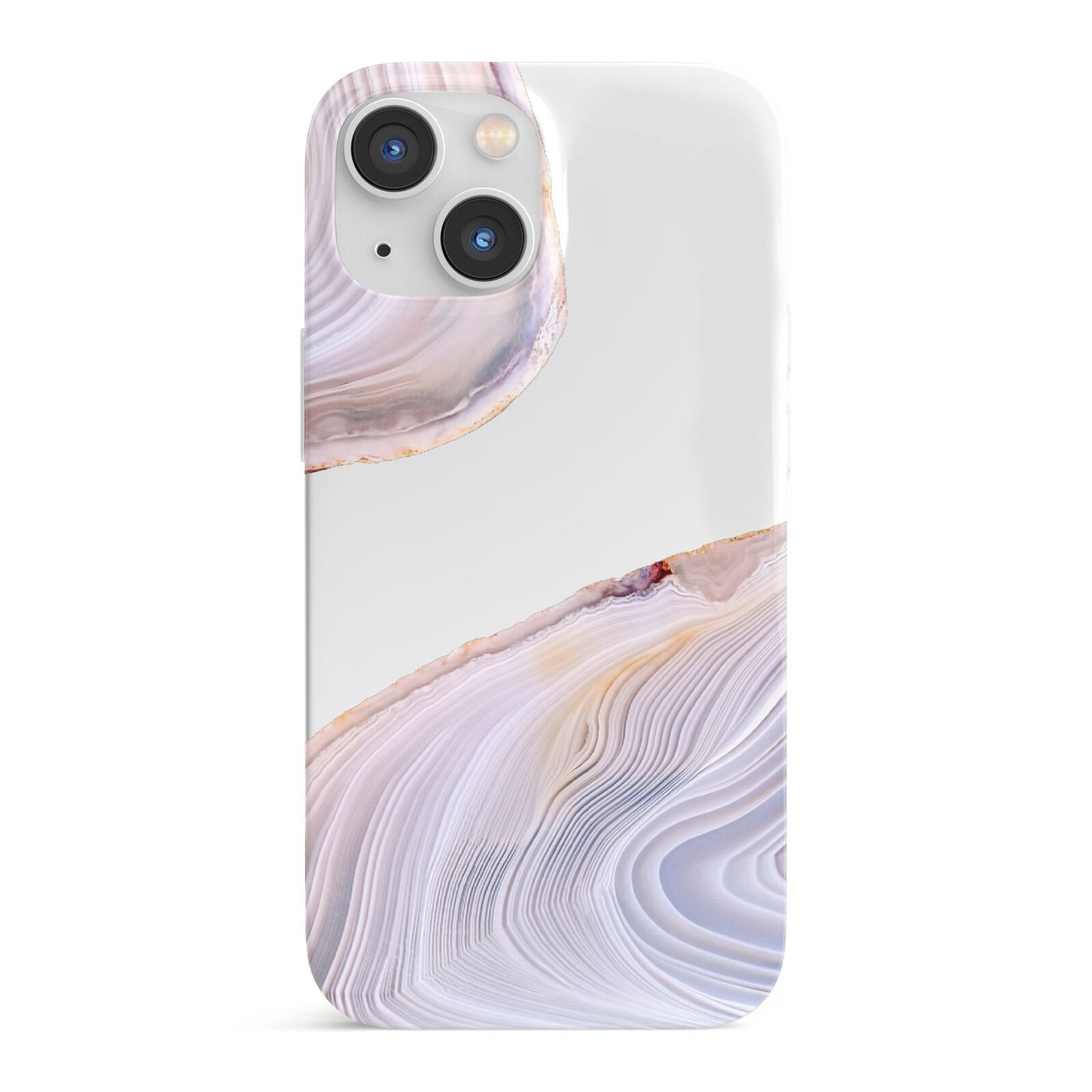 Agate Pale Pink and Blue iPhone 13 Mini Full Wrap 3D Snap Case