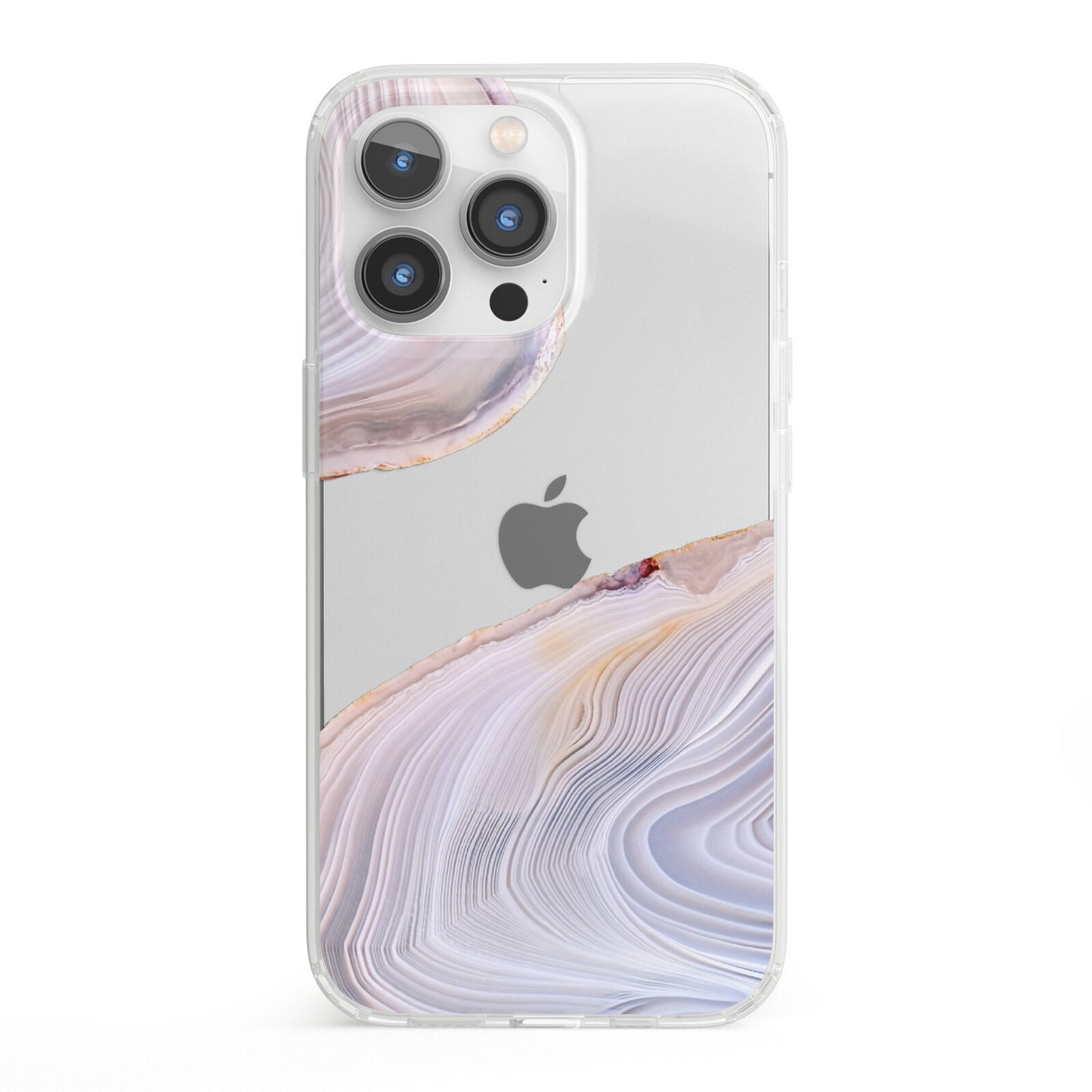 Agate Pale Pink and Blue iPhone 13 Pro Clear Bumper Case