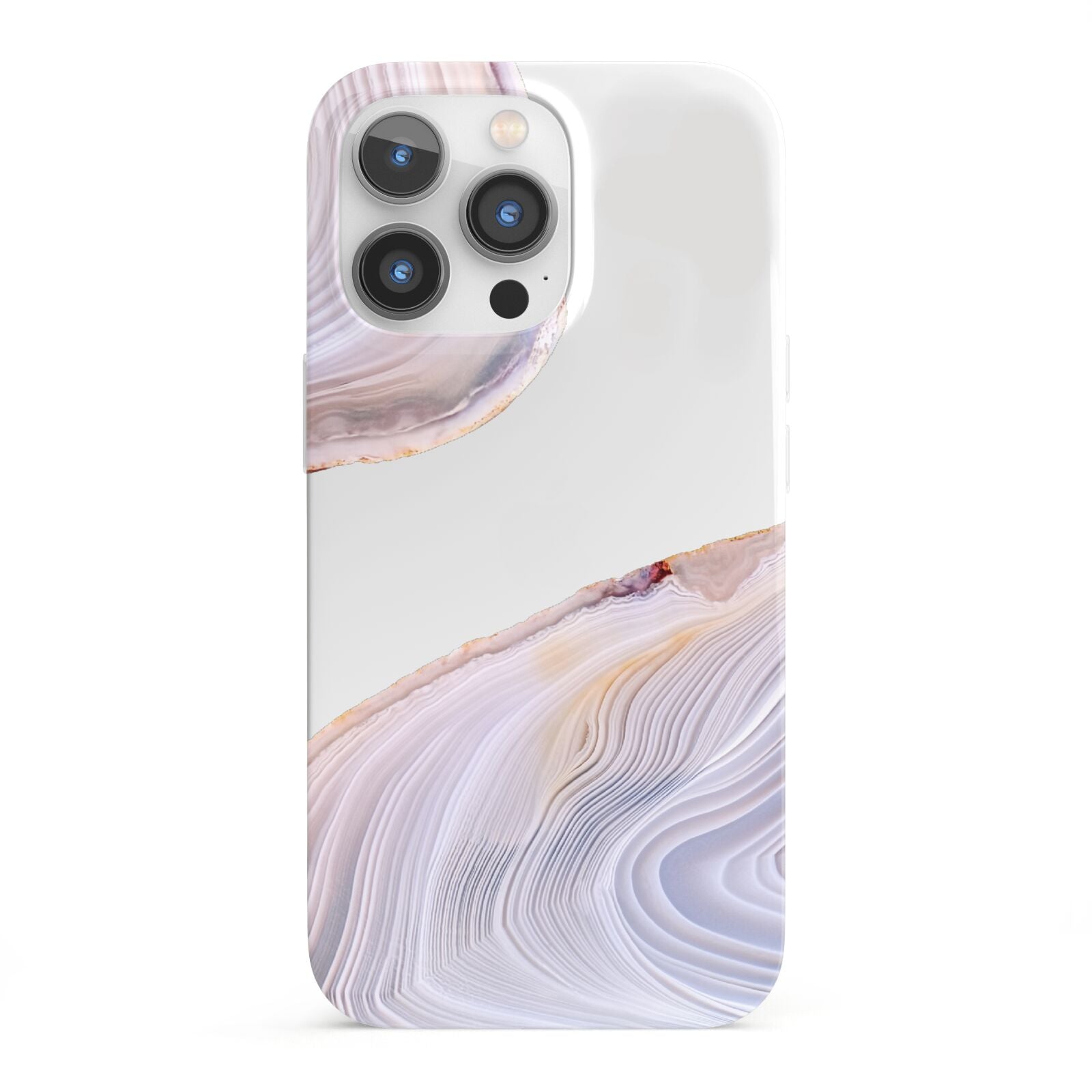 Agate Pale Pink and Blue iPhone 13 Pro Full Wrap 3D Snap Case