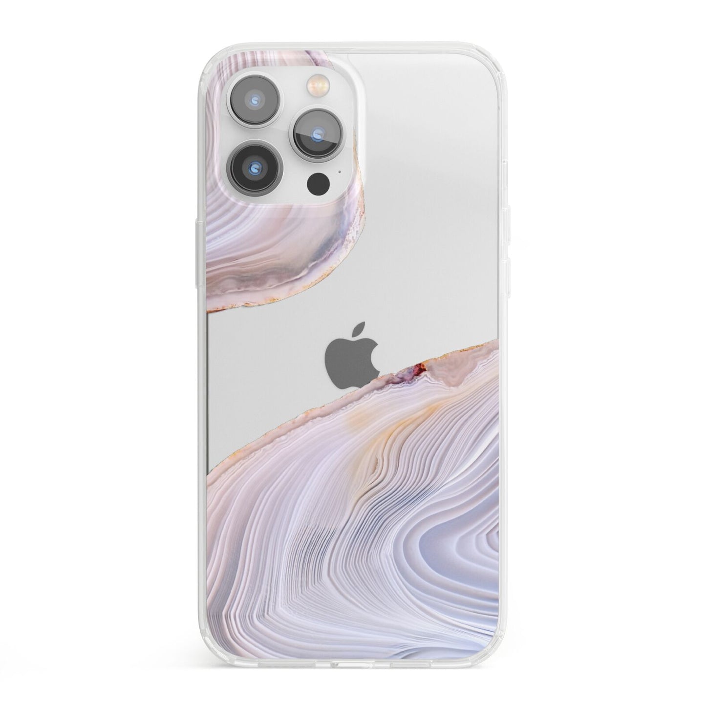 Agate Pale Pink and Blue iPhone 13 Pro Max Clear Bumper Case