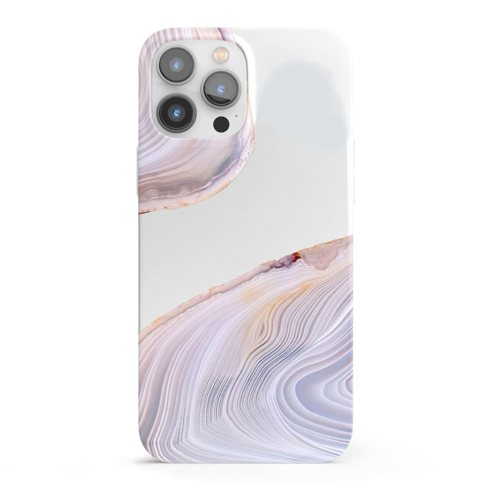 Agate Pale Pink and Blue iPhone 13 Pro Max Full Wrap 3D Snap Case