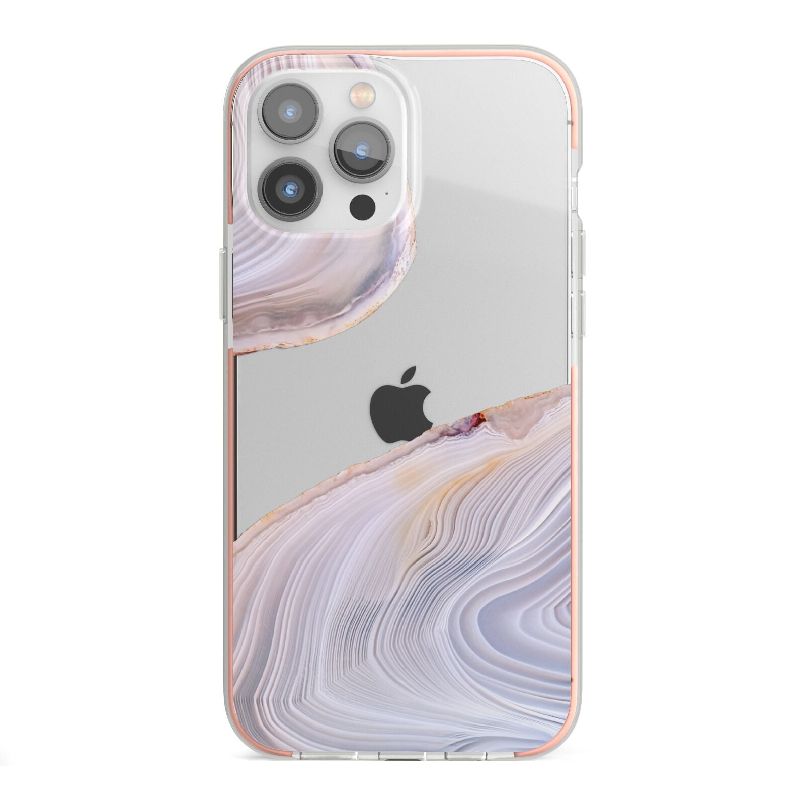 Agate Pale Pink and Blue iPhone 13 Pro Max TPU Impact Case with Pink Edges